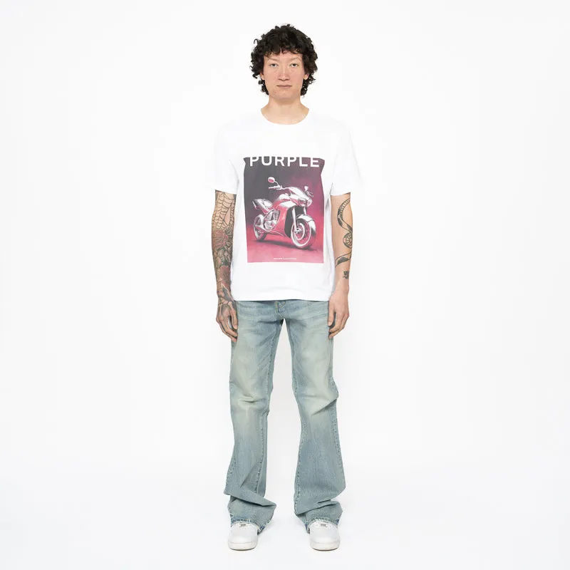 Purple Brand All Chrome Tee - White Exclusive Design checkered pattern