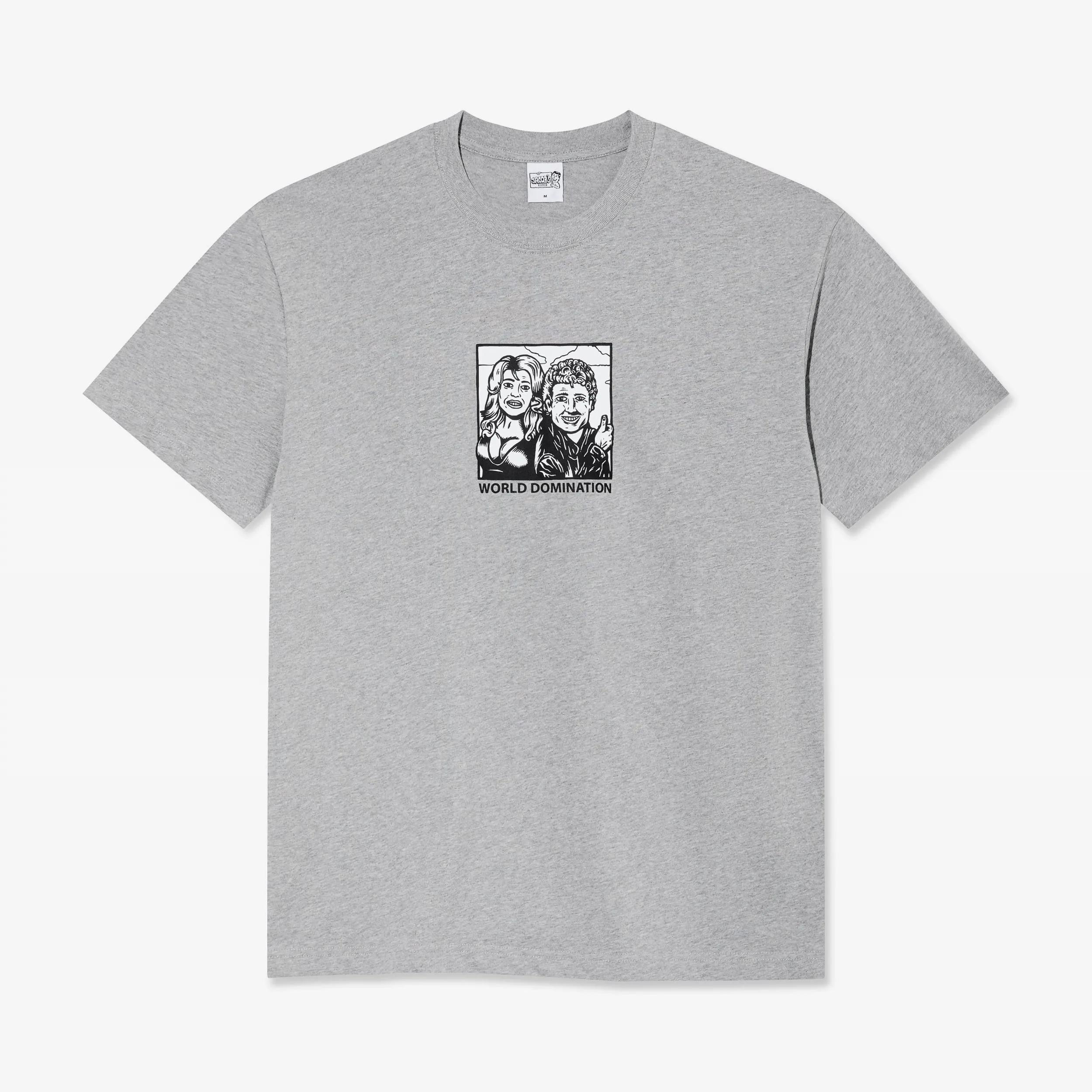 Double Needle Stitching Teens World Domination Tee