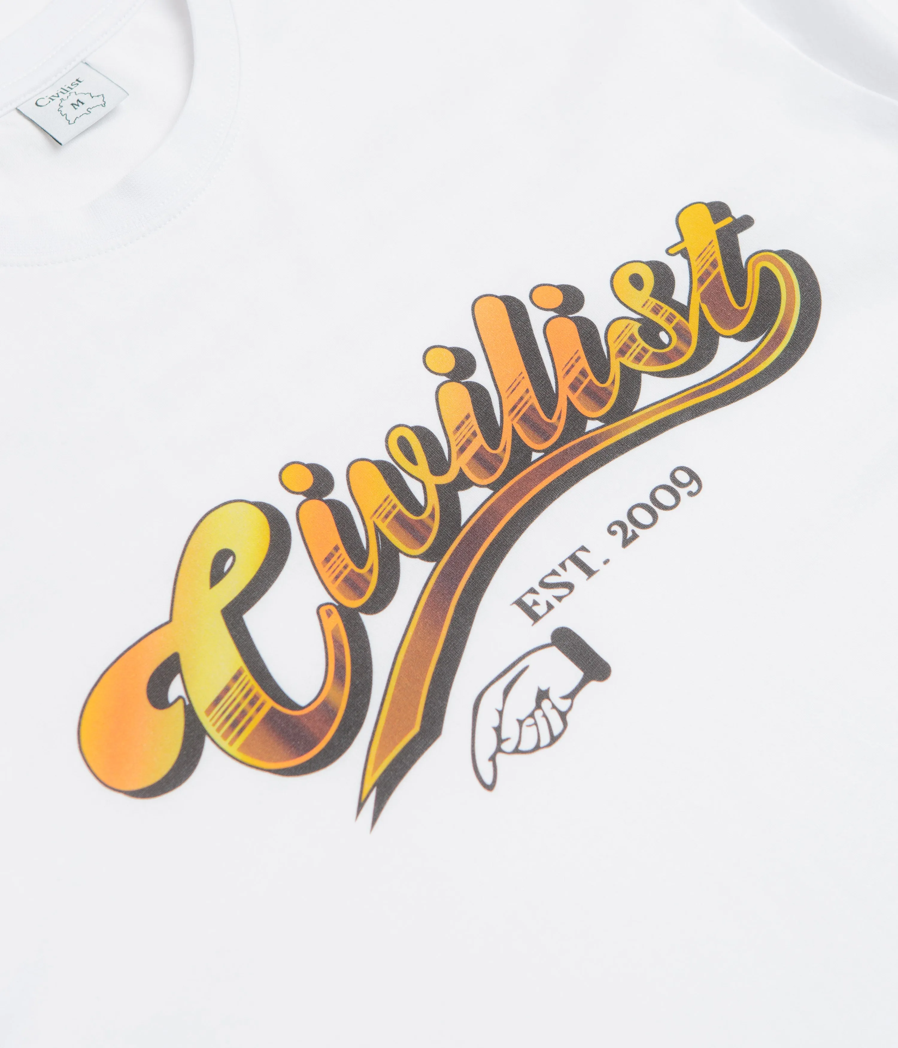hemmed hem Civilist Cheers T-Shirt - White