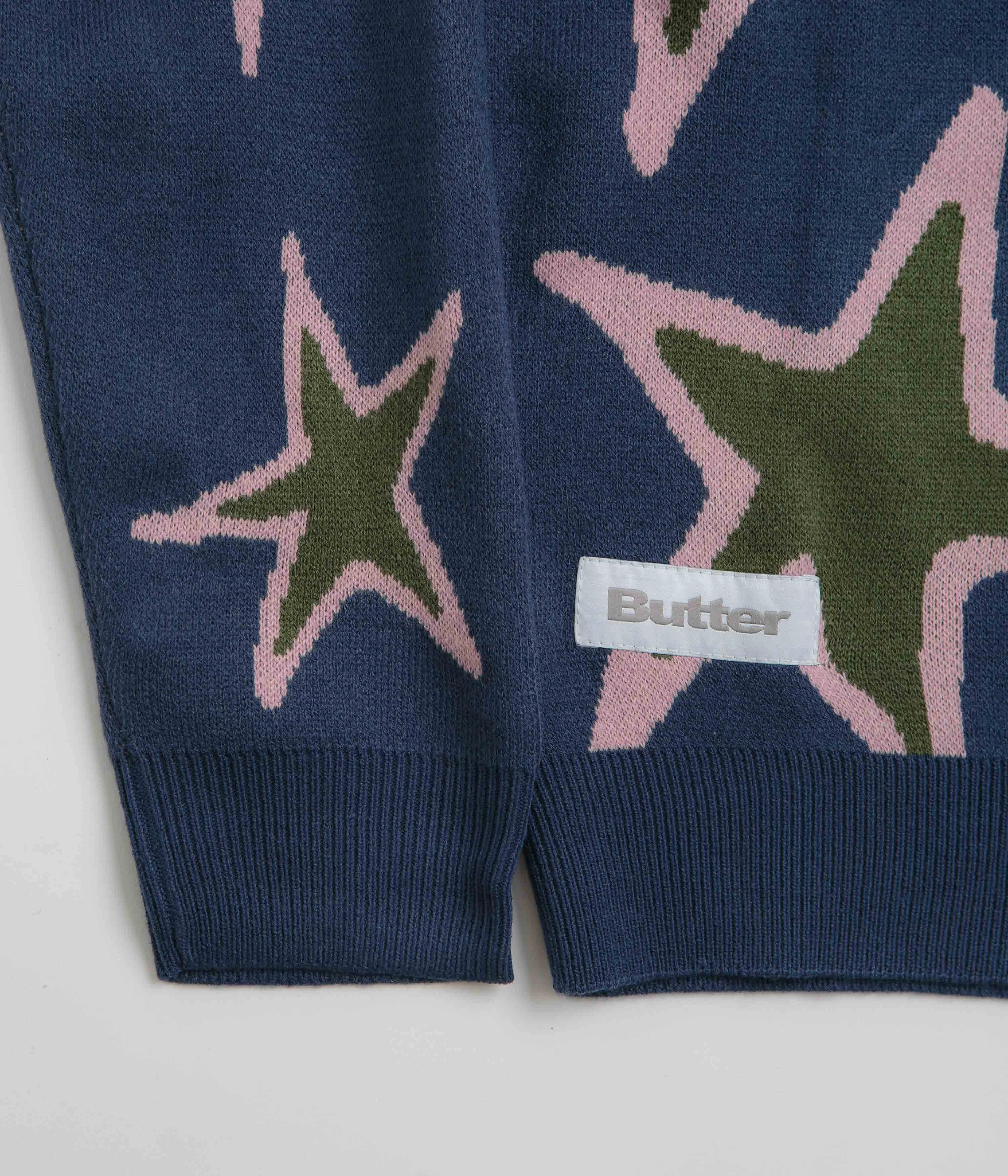 Travel Essential Butter Goods Star Polo Knit Sweatshirt - Prussian