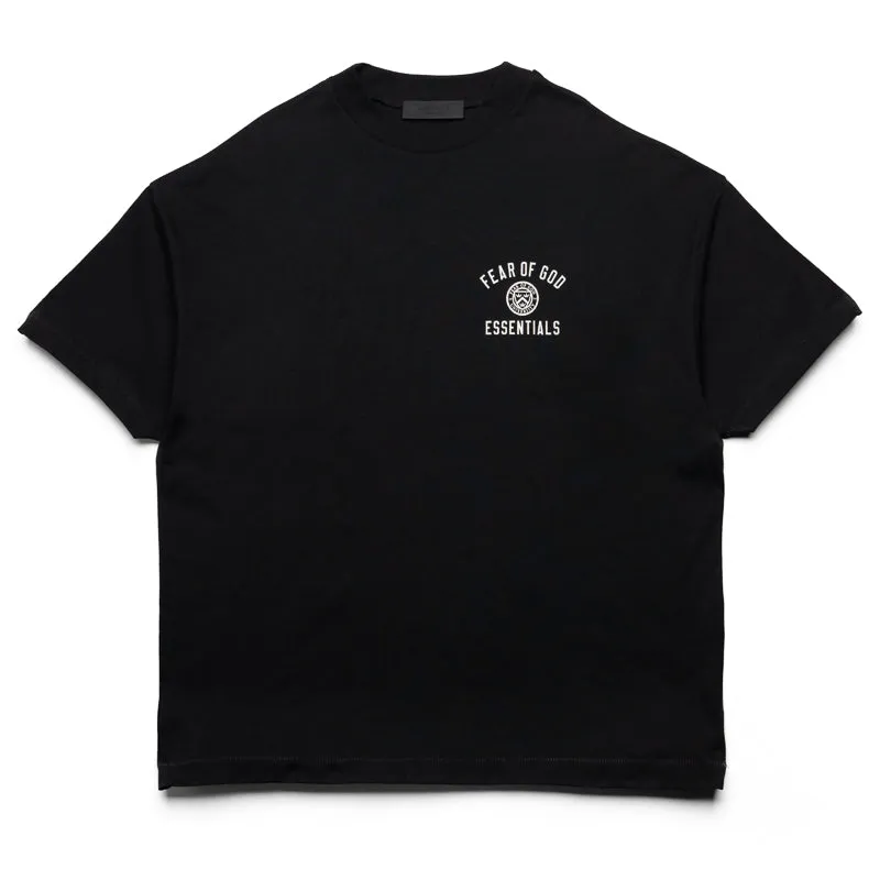 Fear of God Essentials Jersey Crewneck Tee - Black loose silhouette