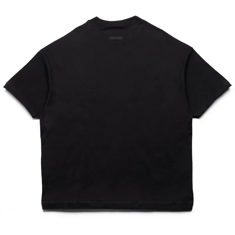 Fear of God Essentials Jersey Crewneck Tee - Black straight-leg pants silhouette