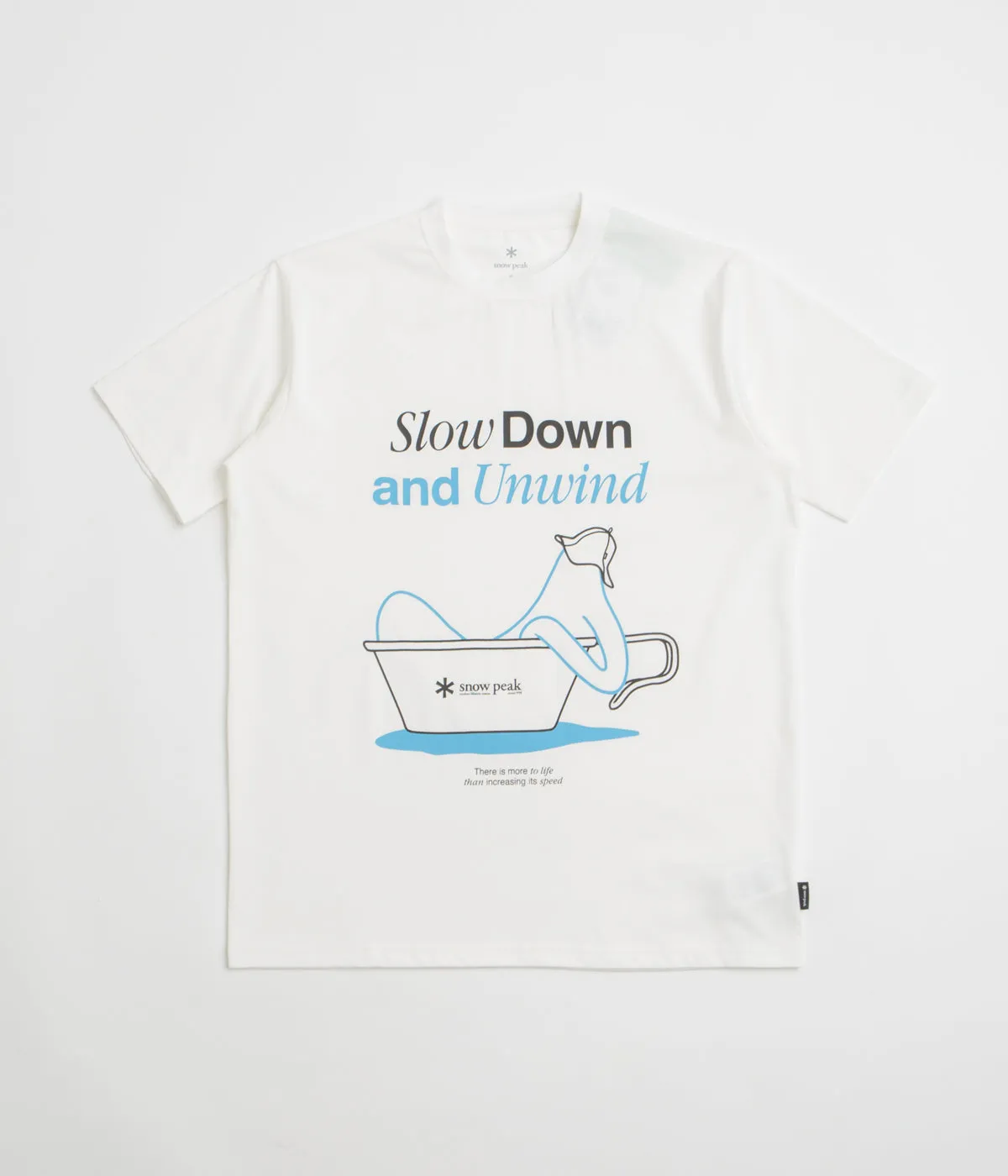 Snow Peak Relaxation T-Shirt - Off White Checkered tee shirt