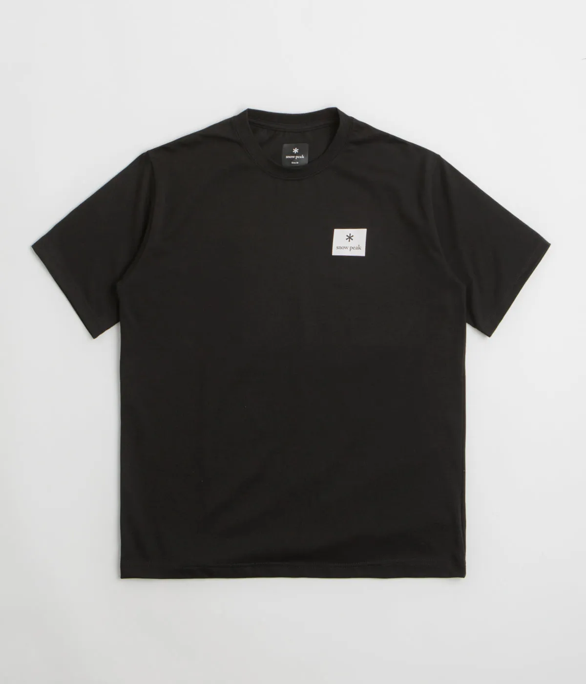Split hem Snow Peak NSD Square Logo T-Shirt - Black