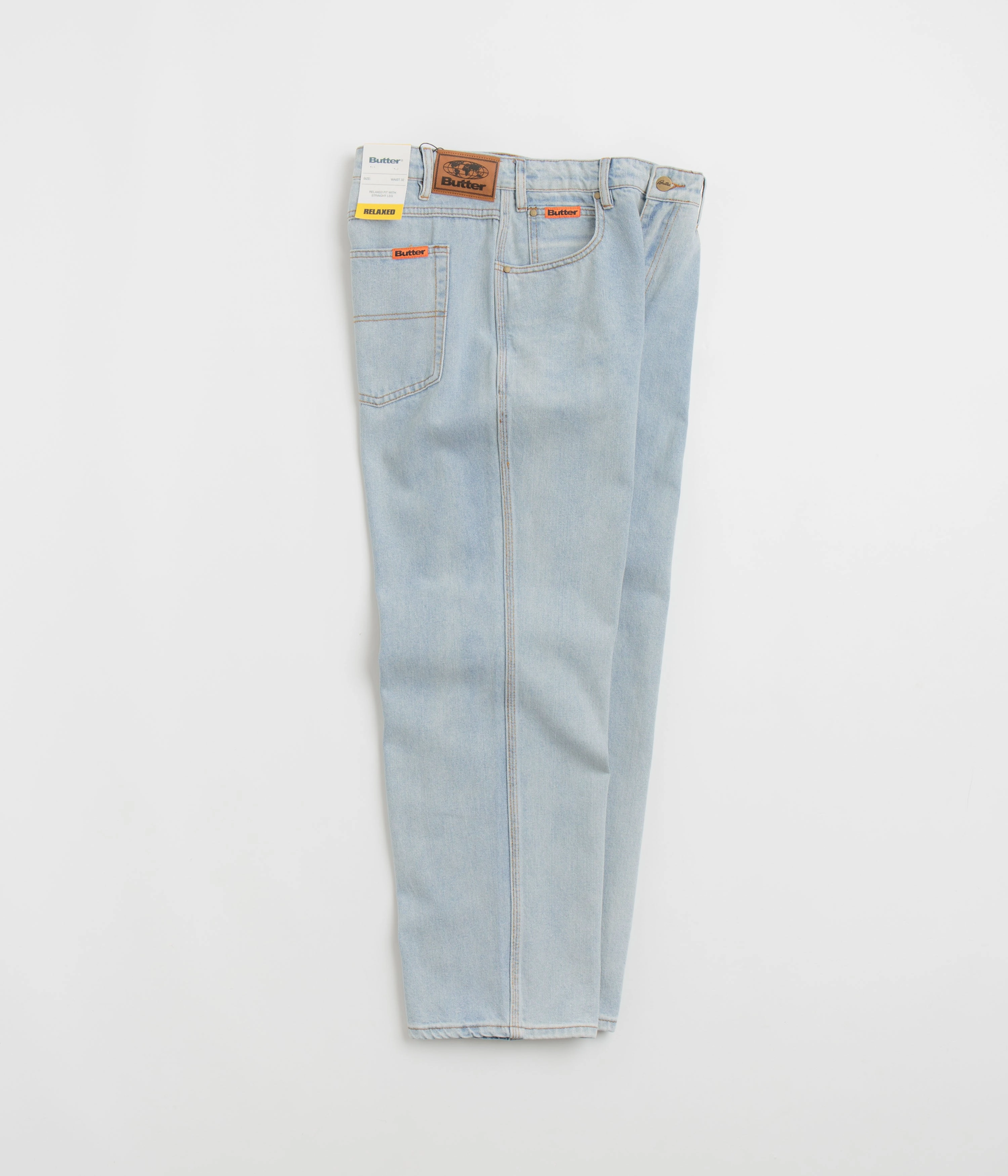 Laser cut Quick drying material Butter Goods Relaxed Jeans - Light Blue / Blue