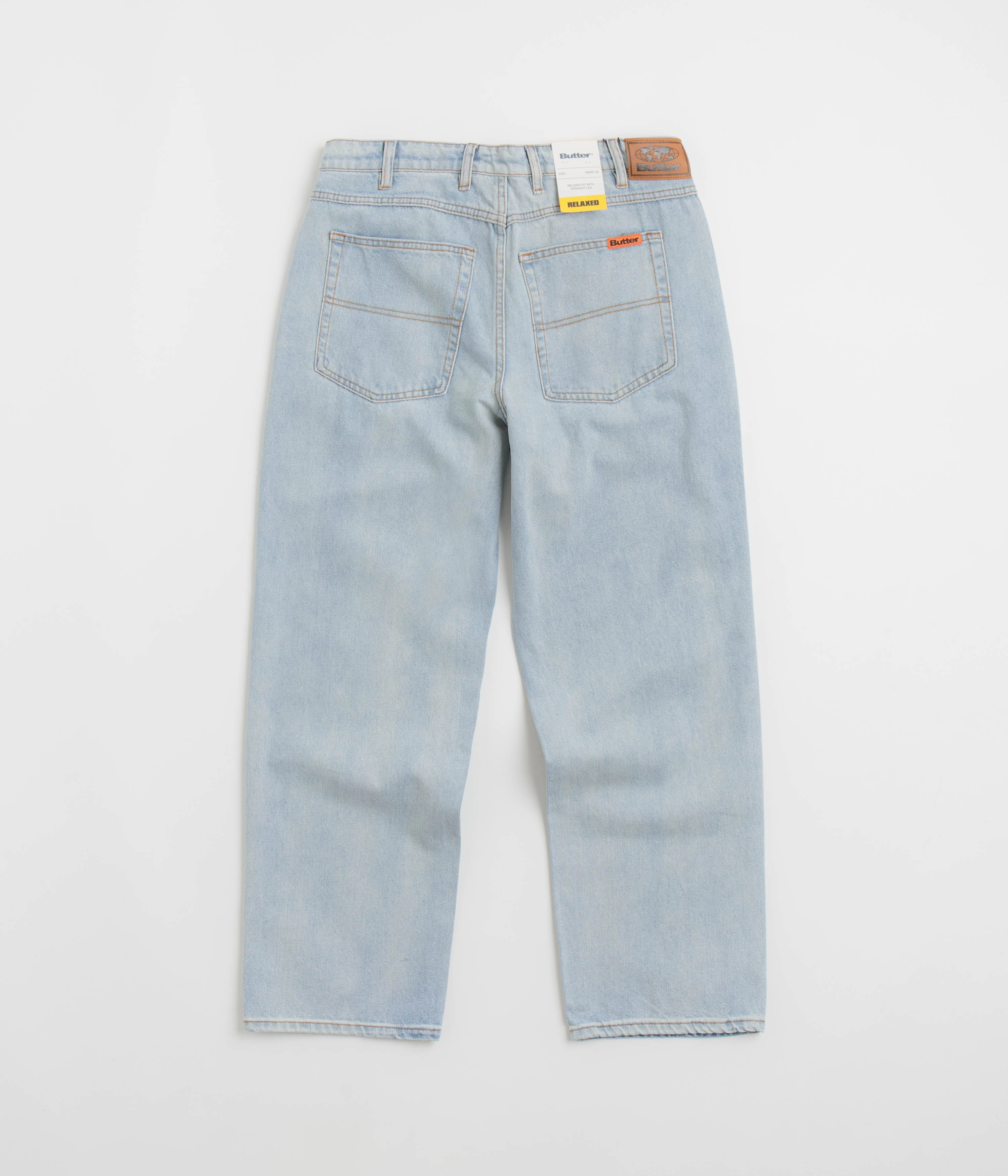 Stretchy Waist Streetwear vibe Butter Goods Relaxed Jeans - Light Blue / Blue