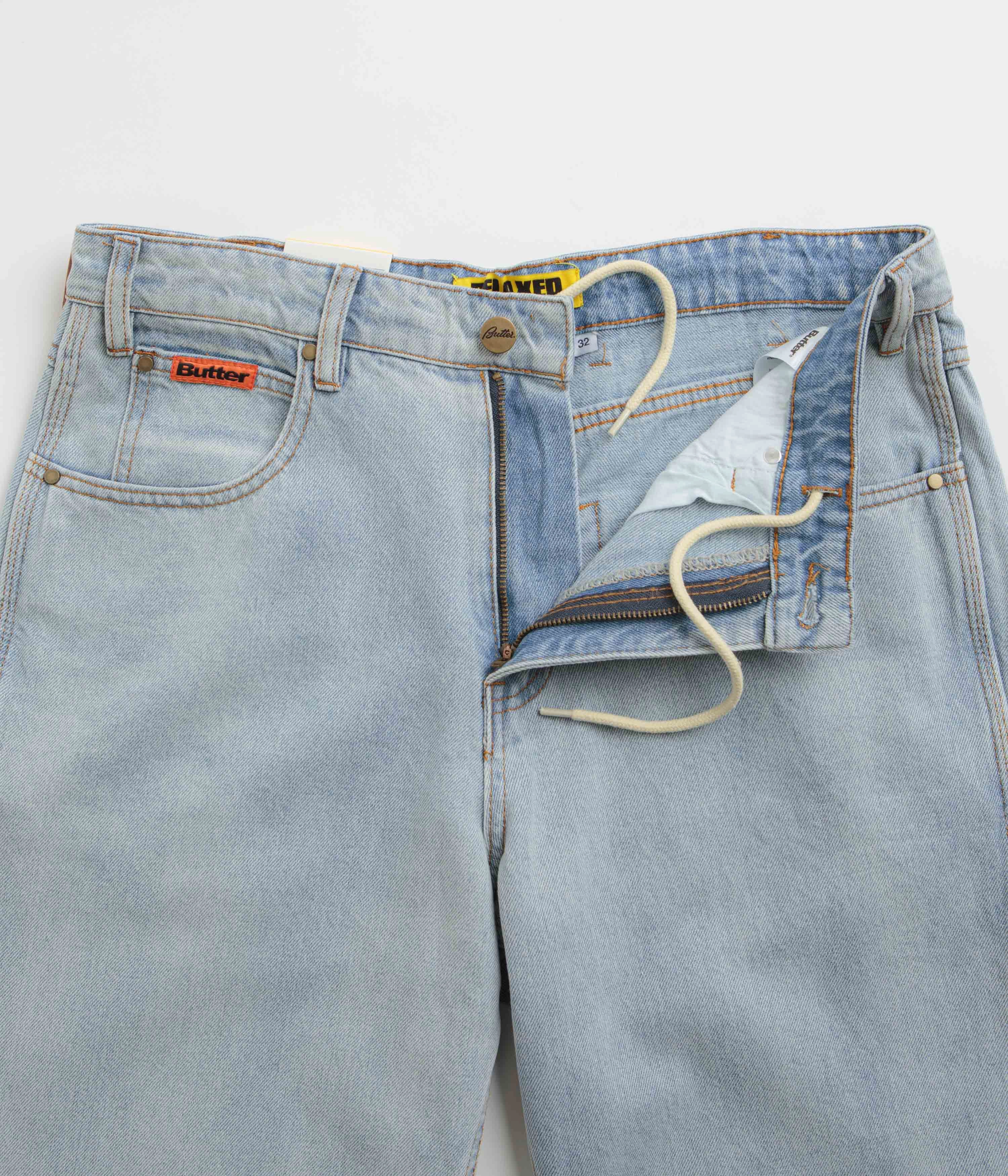 Butter Goods Relaxed Jeans - Light Blue / Blue Training Comfort Non Irritating Tags