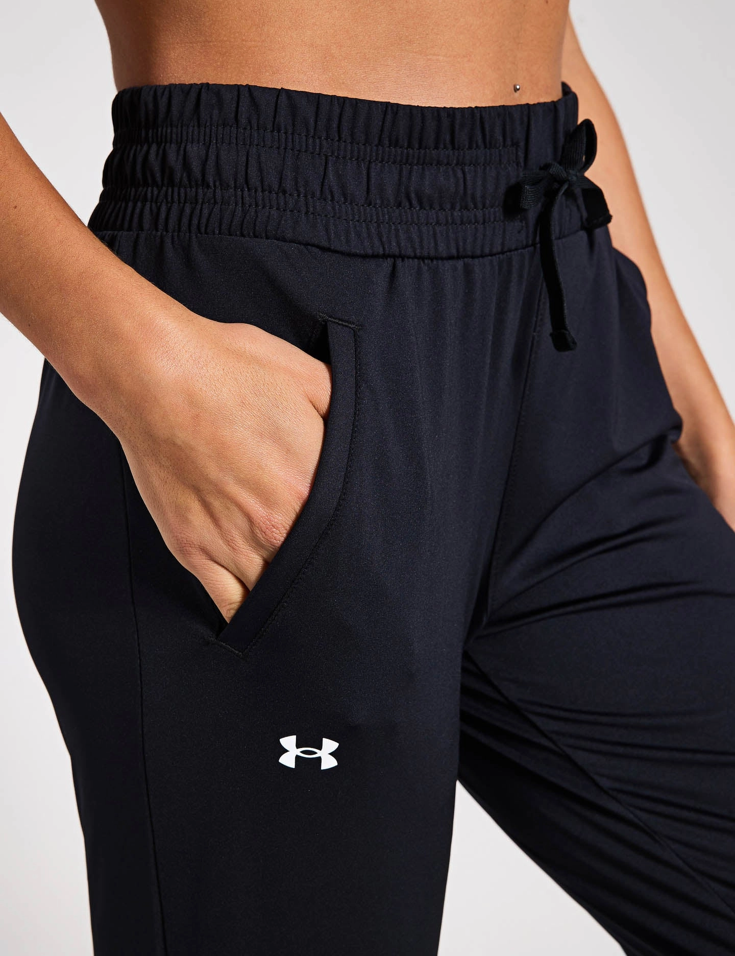 Non Slip Waistband Tech UA Tech Pants - Black/White