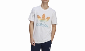 Korean Fresh Ombre Trefoil Tee Shirt "White"