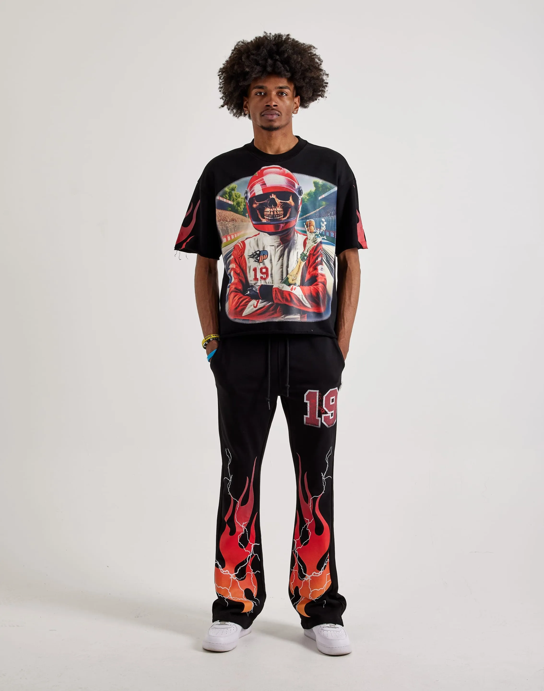 Reflective Safety Accents Self Love BKYS  Waves Flame Pants