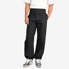 Windproof Outer Layer ALMOST GODS | CONSTRUCTED TWILL PANTS { BLACK