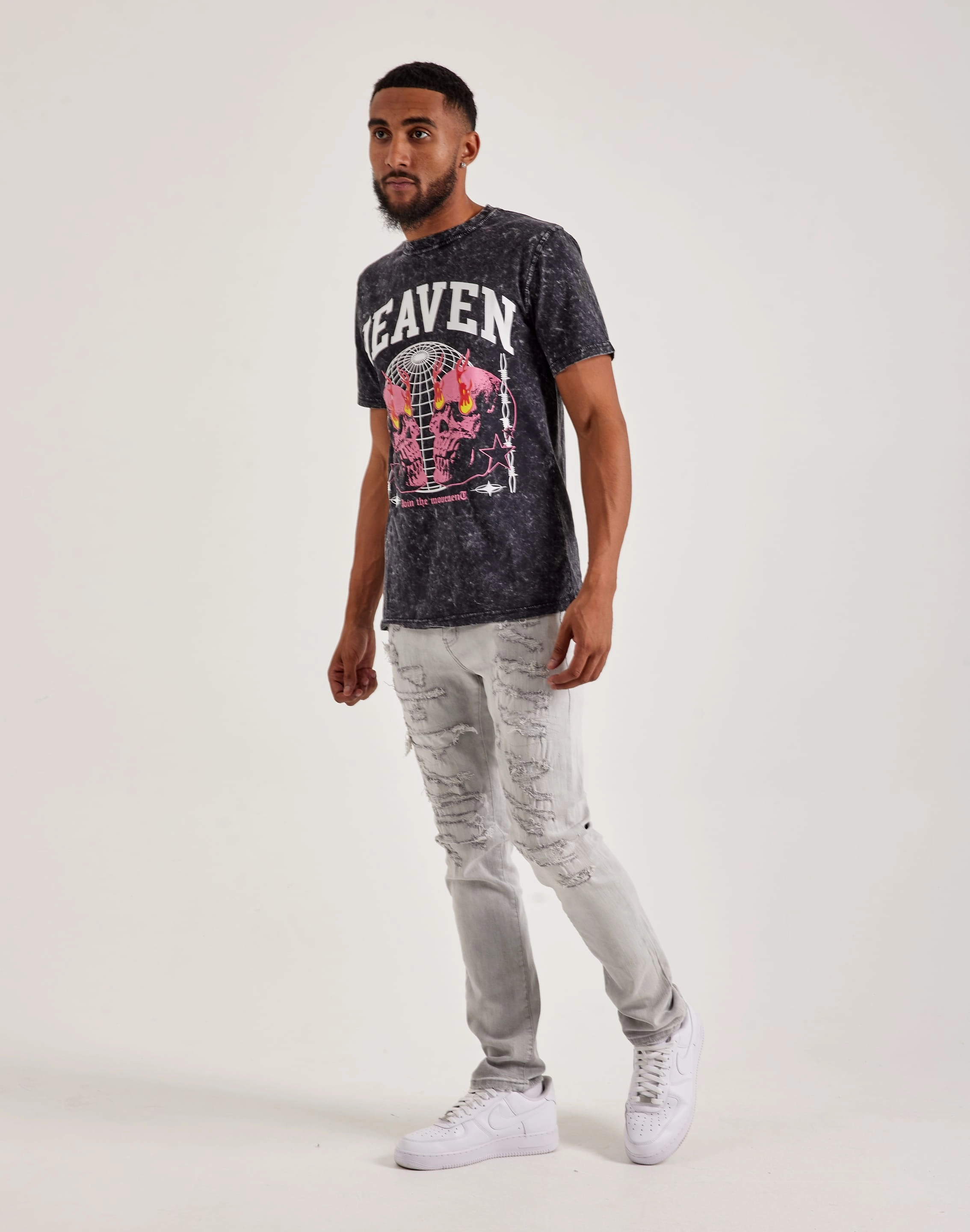 Zipper Closure WAIMEA Skinny Rip & Repair Denim Jeans
