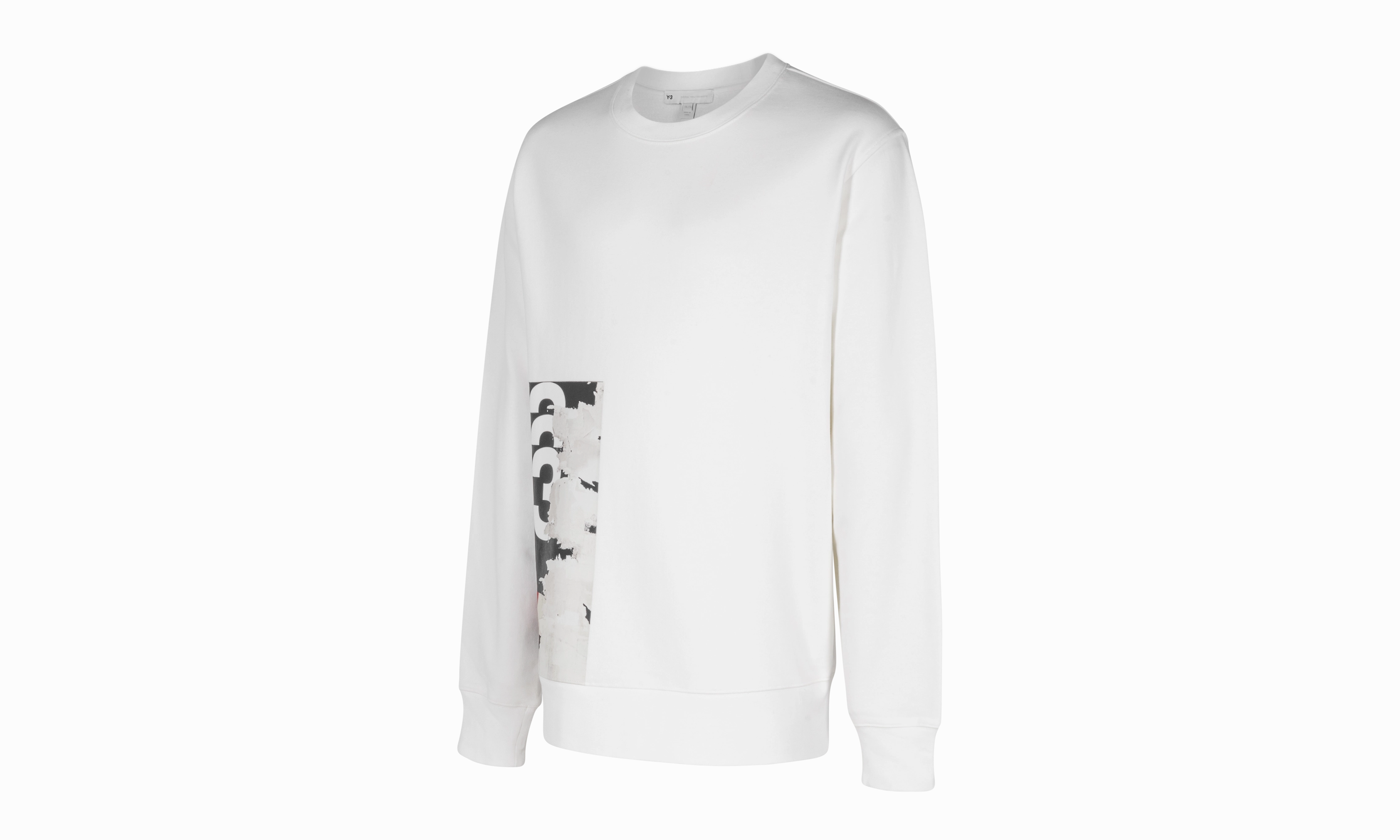 Y-3 Printed Long Sleeve Pullover Hoodie "White/Black"