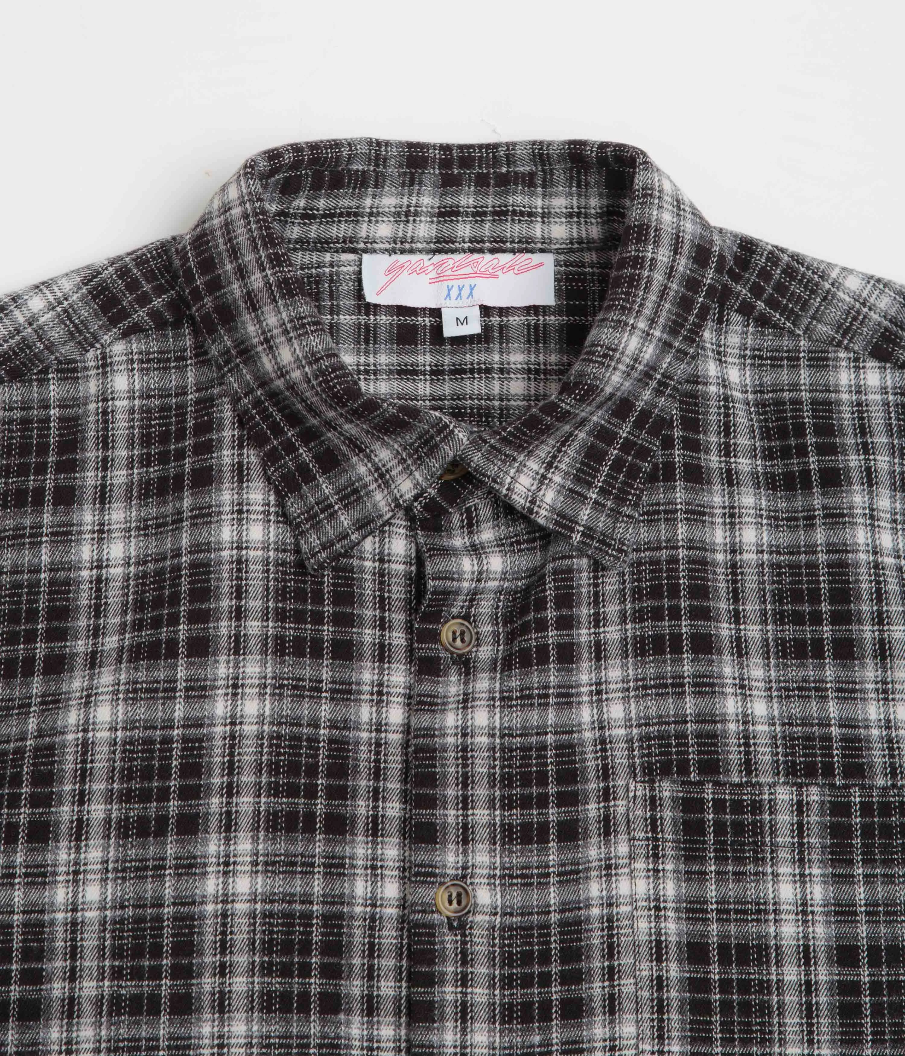 Designer Touch Yardsale Faded Plaid Shirt - Black