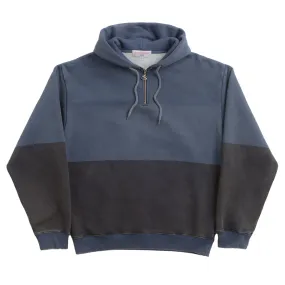 Extended Back Length Yardsale Phantasy Quarter Zip Hoodie - Indigo / Blue / Navy