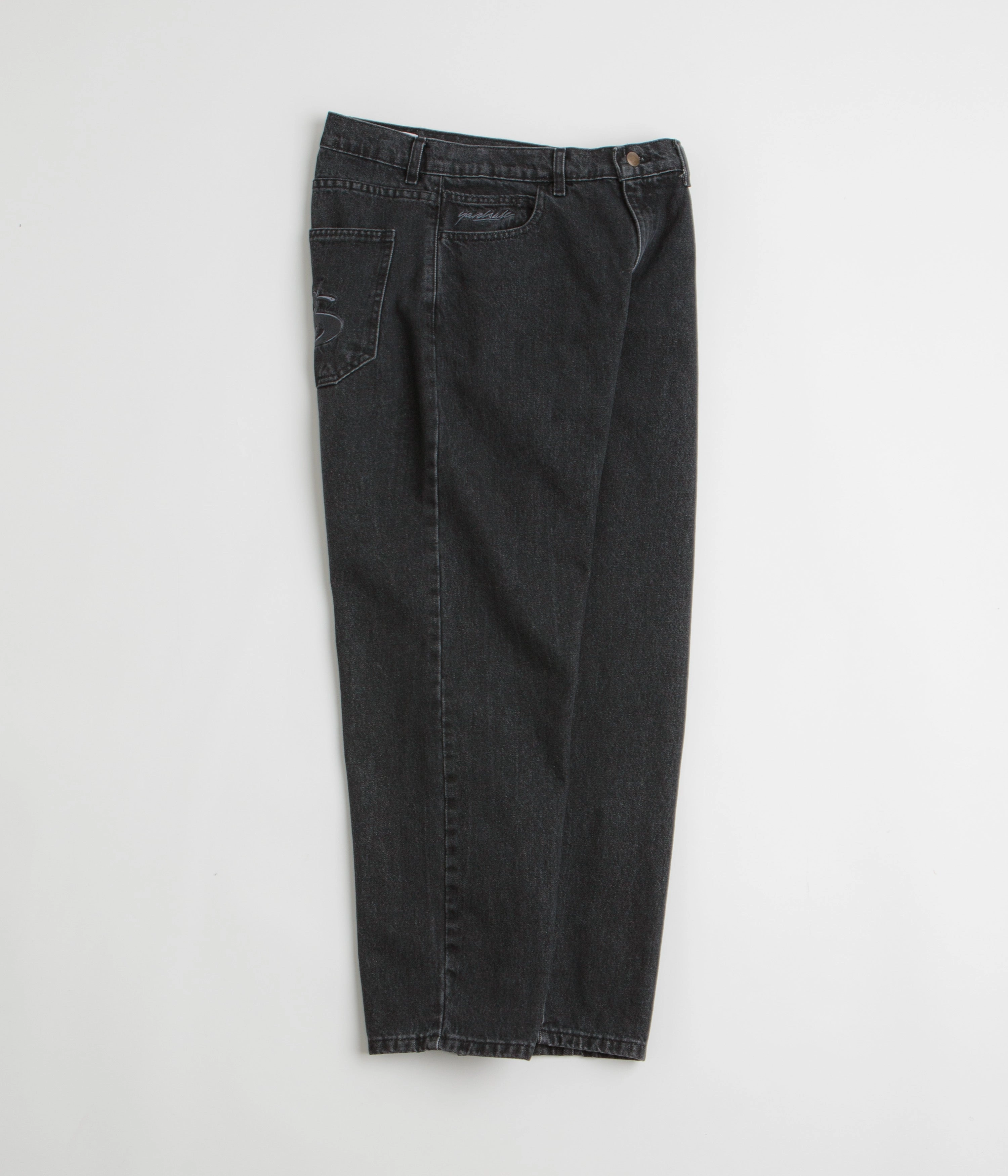 Breathable Weave Fabric ExpandableSidePanels Yardsale Slub Stain Phantasy Jeans - Black