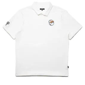 Malbon Golf Evergreen Performance Pique Polo - White Bold Hue Tailored Cut