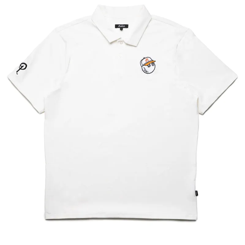 Malbon Golf Evergreen Performance Pique Polo - White Bold Hue Tailored Cut