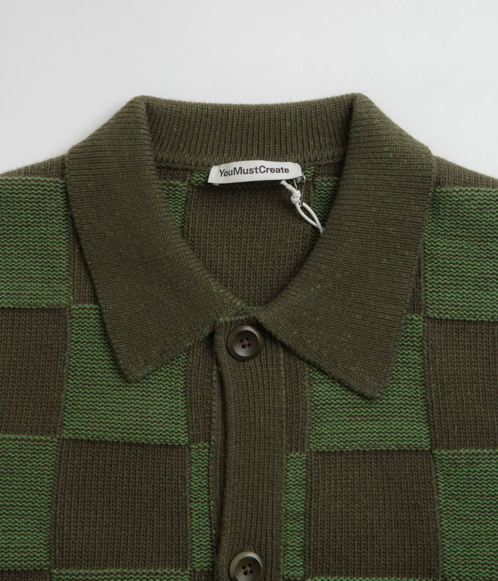 YMC Baker Cardigan - Green fade resistance College Vibes