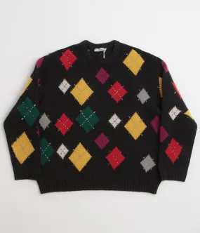 winter warmth YMC Flint Knit Crewneck Sweatshirt - Black