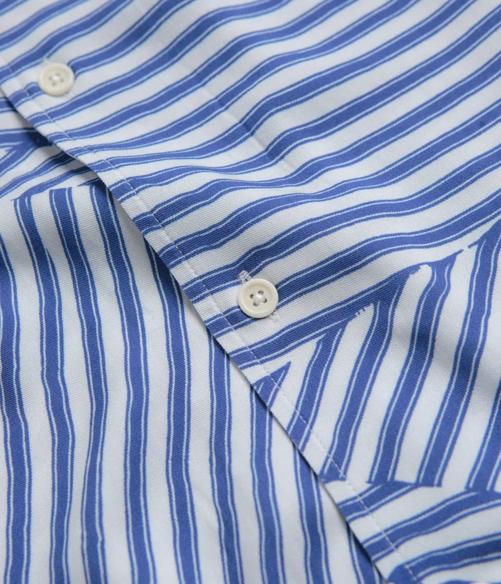 YMC Malick Shirt - Blue / White All-Weather Ready Durable Button Closures