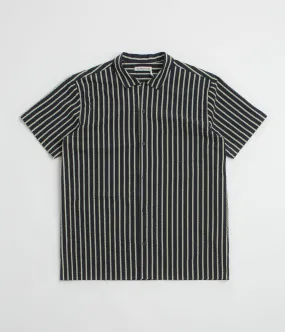Abrasion Resistant Edges Low Maintenance YMC Malick Short Sleeve Shirt - Navy / Yellow