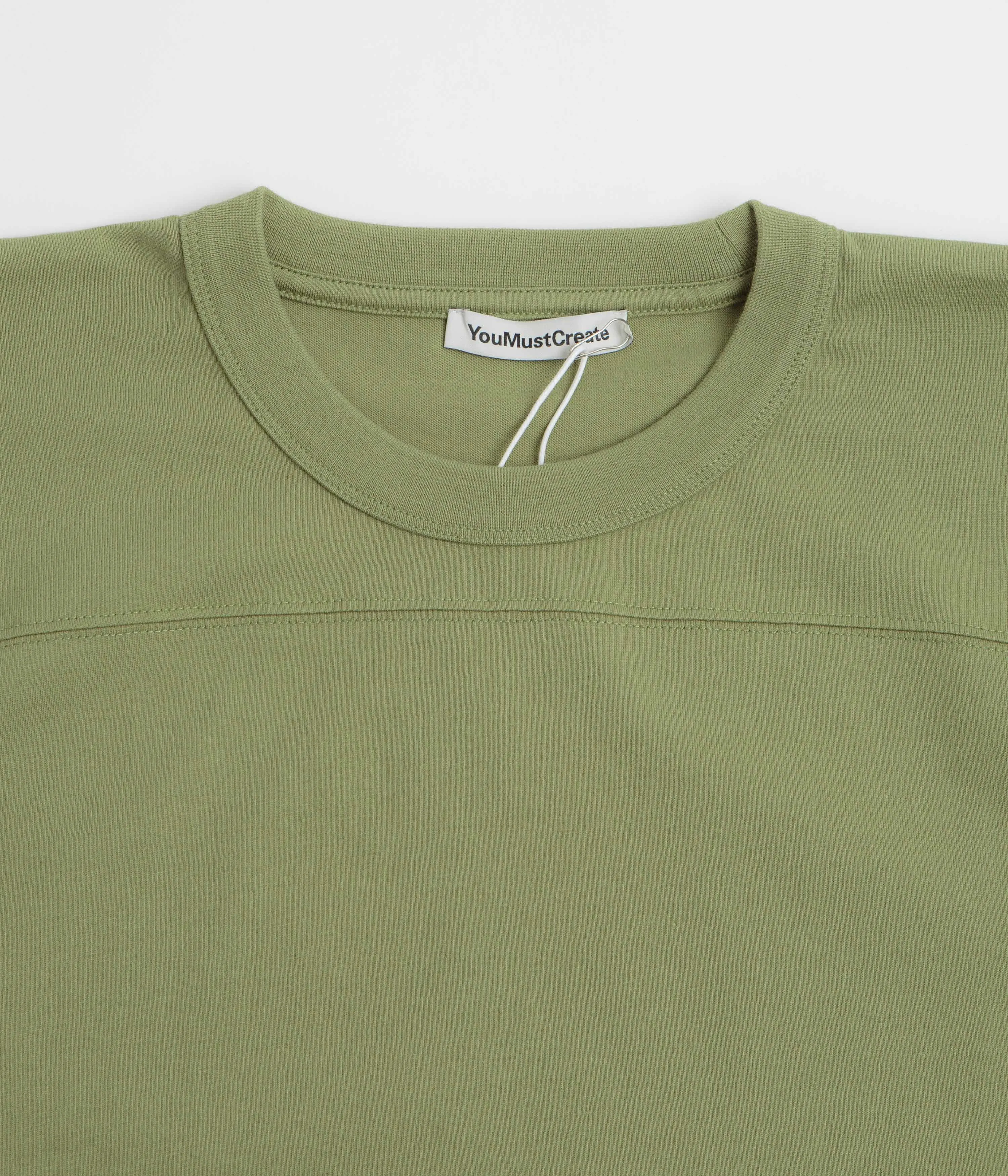 Anti Pilling Surface YMC Skate T-Shirt - Green / White