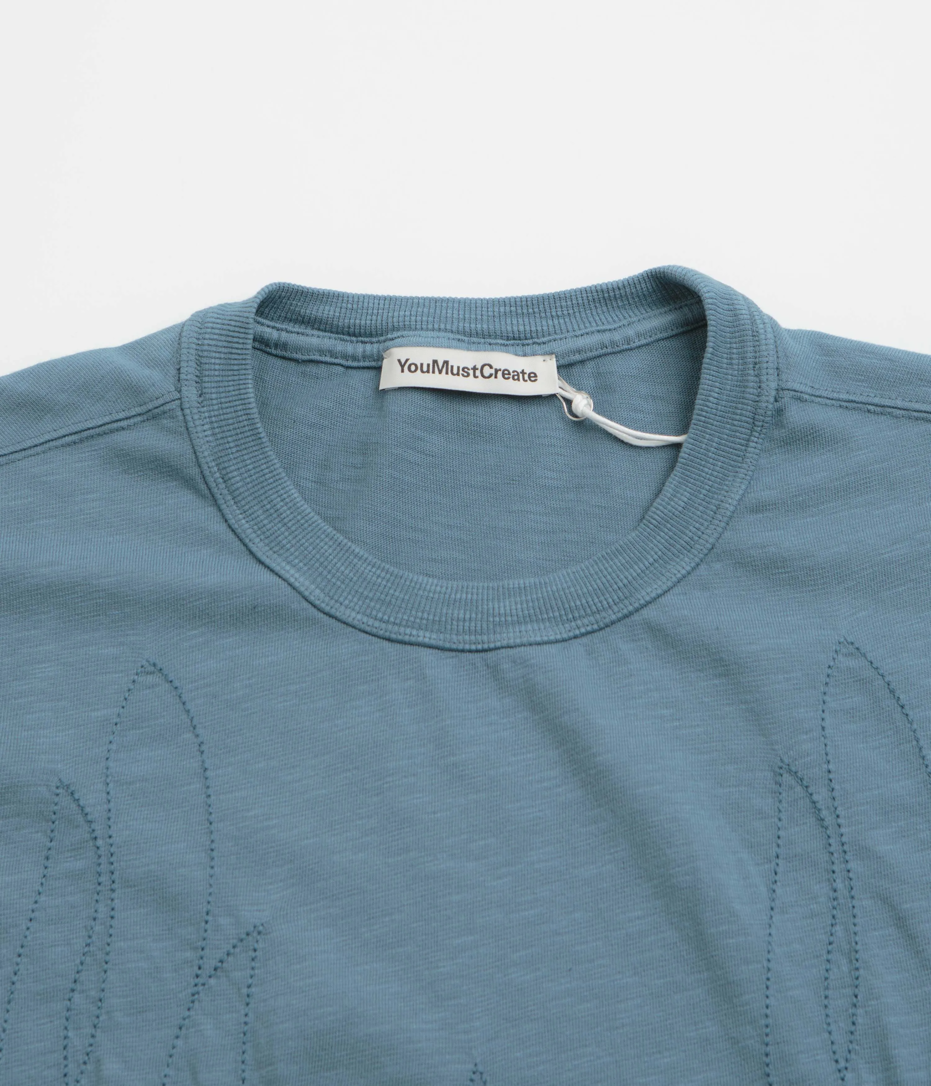 cigarette pants silhouette YMC Sunflower Triple T-Shirt - Blue Steel