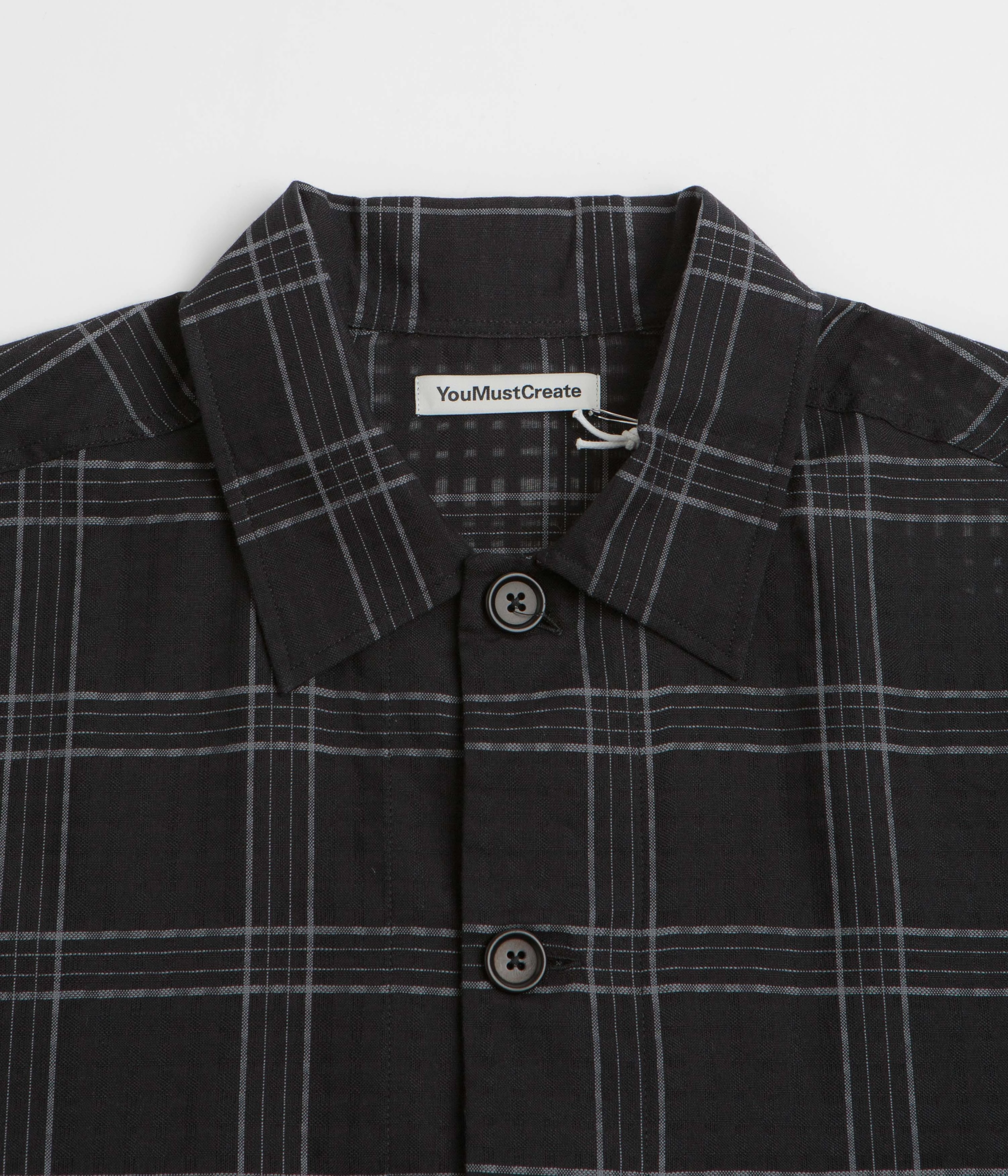 YMC PJ Overshirt - Black / Grey Core Fit Adjustable Cuffs