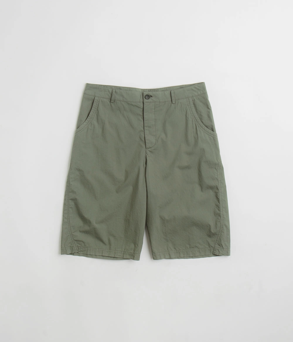 Simple Style Flatlock Seam Technology YMC Twisted Seam Shorts - Sage Green