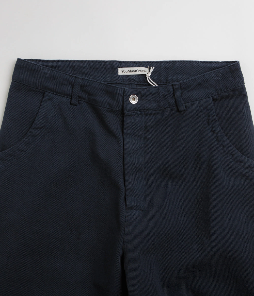 Dressy look ExpandableSidePanels YMC Twisted Seam Trousers - Navy