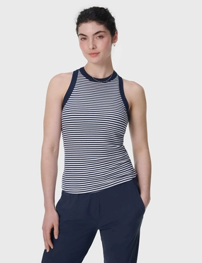 psychological warfare novice soldiers Harper Racer Vest - Navy White Stripe