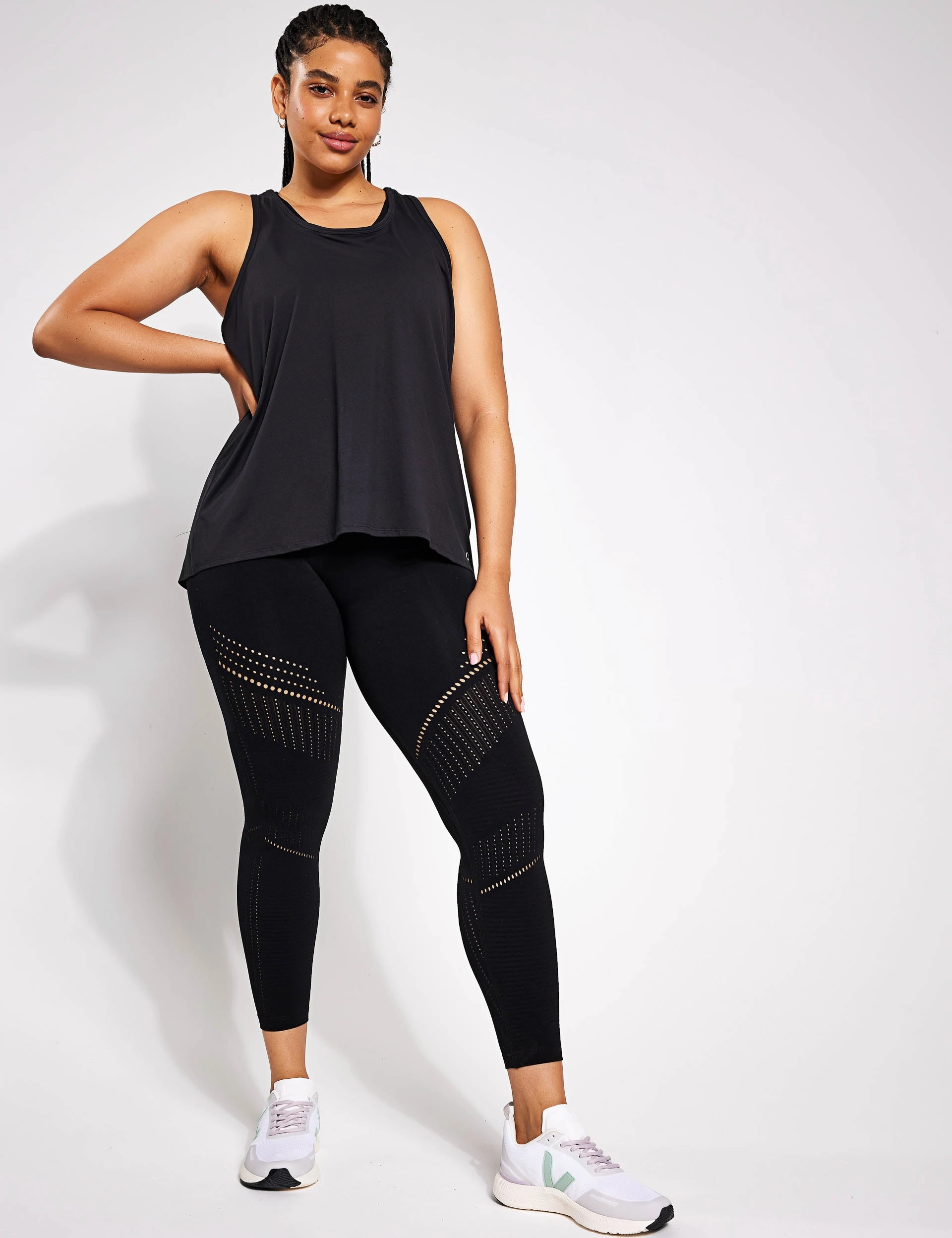 Unique Yoga Pleat Vest - Black