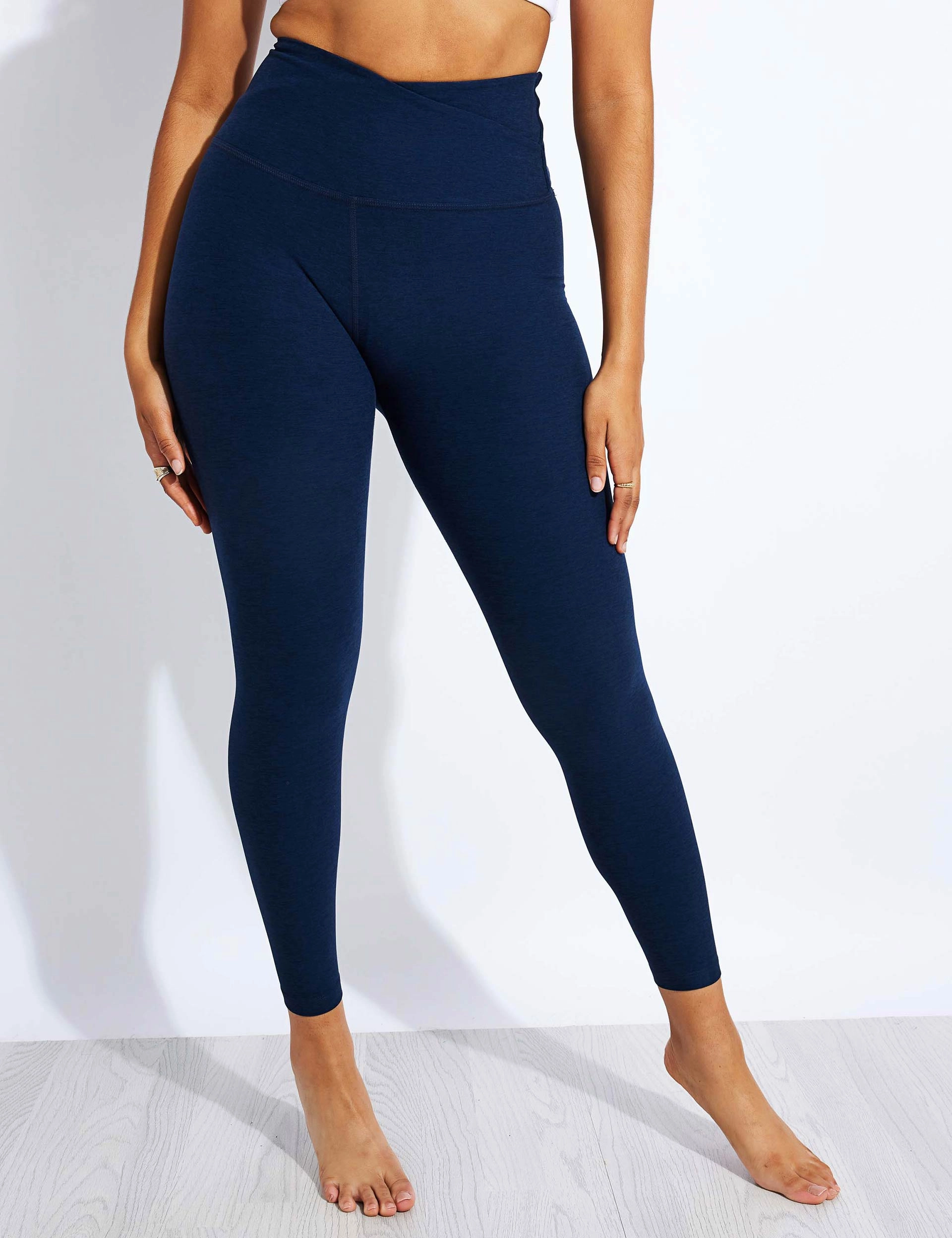Spacedye At Your Leisure High Waisted Midi Legging - Nocturnal Navy Flexible Hem