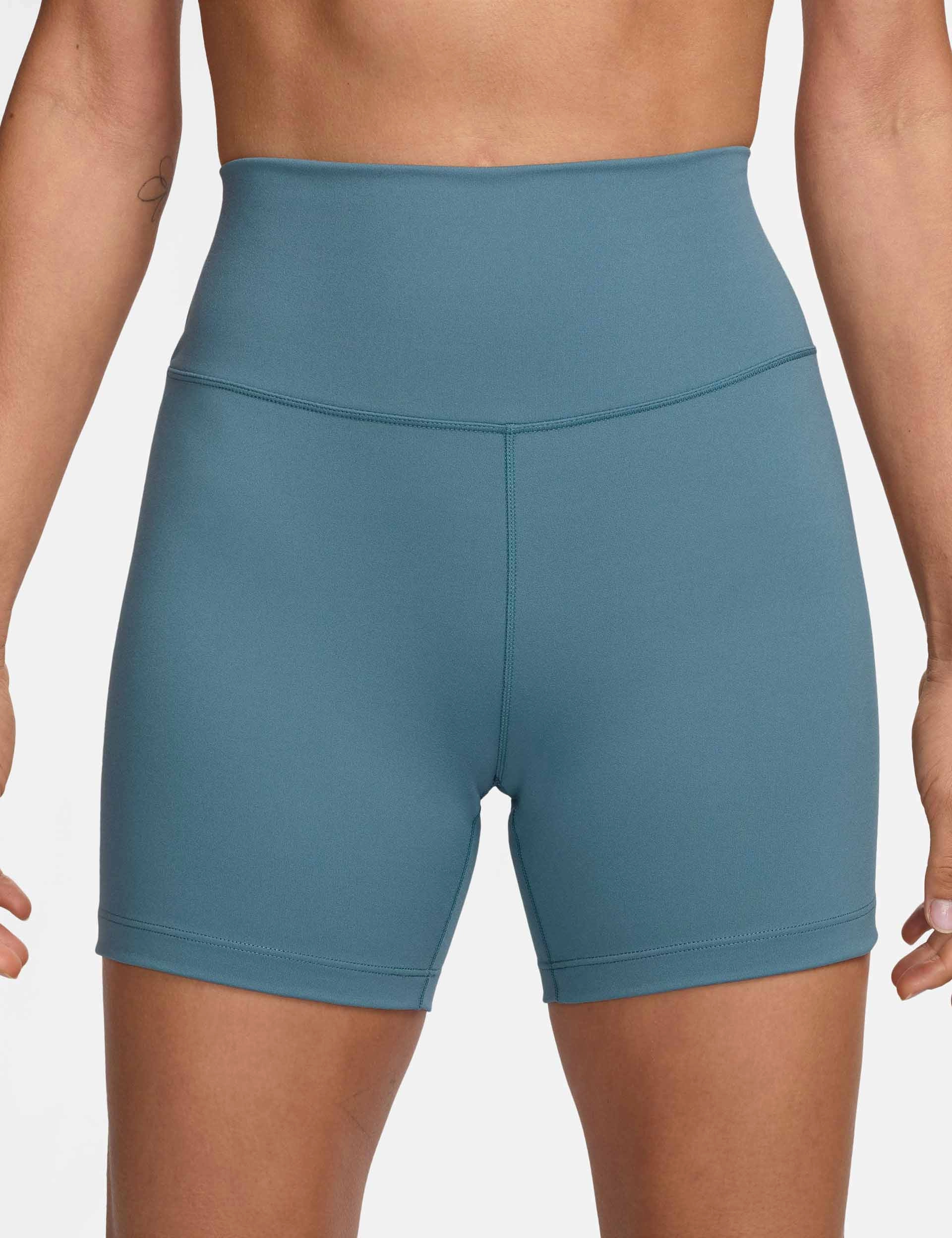 Odor Resistant Coating All Day Comfort One High Waisted 5" Biker Shorts - Smokey Blue/Black