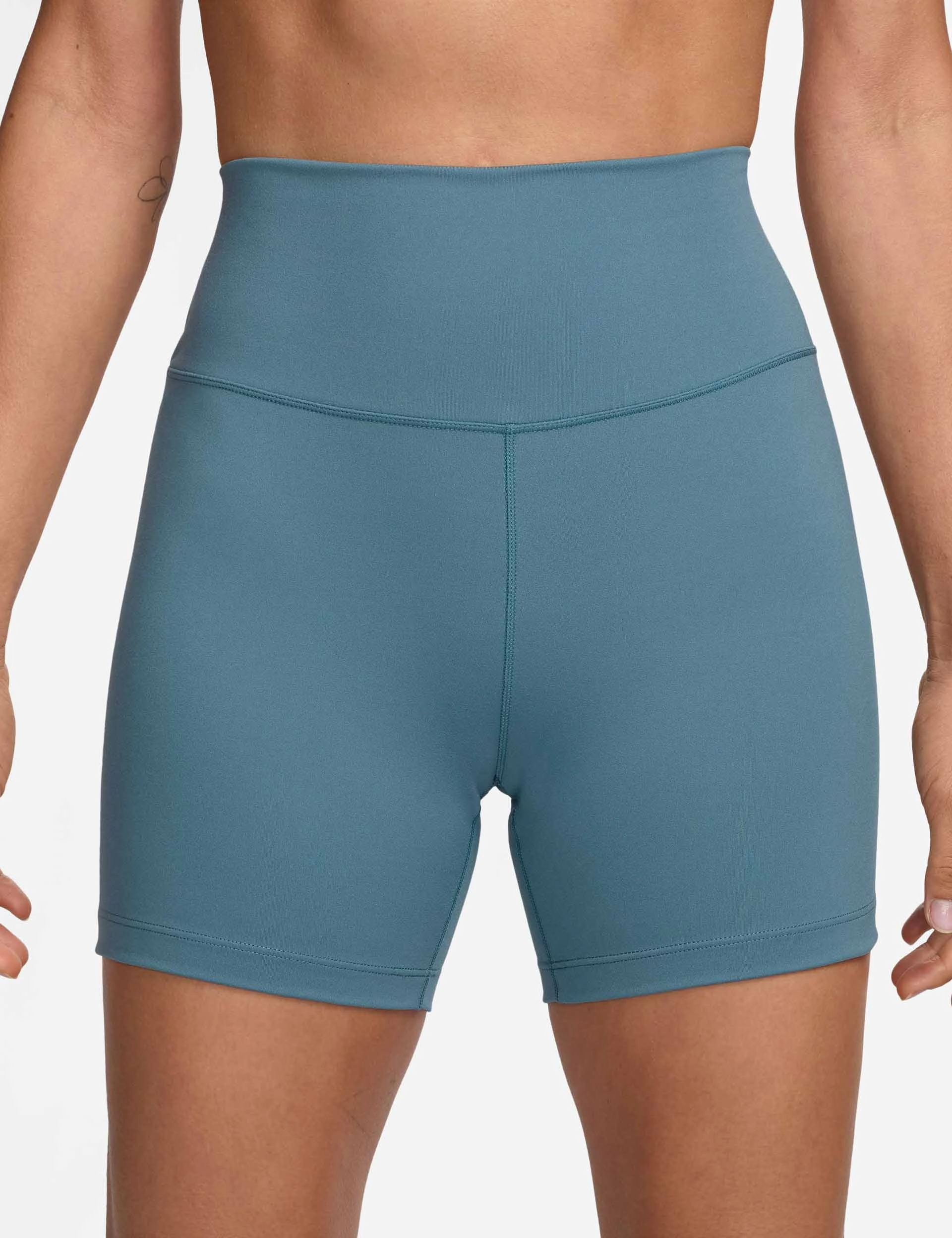 lounging clothes construction work One High Waisted 5" Biker Shorts - Smokey Blue/Black