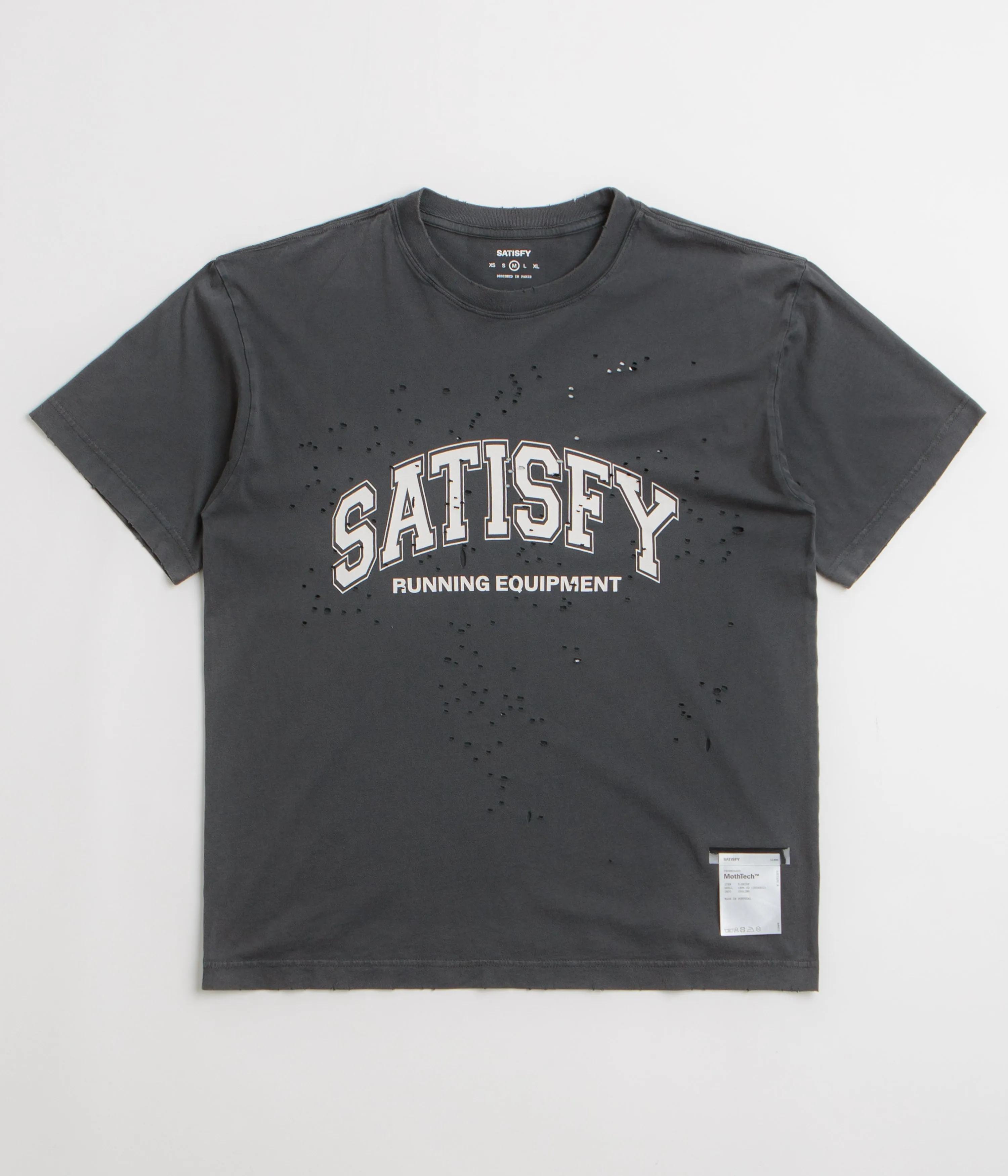 amusement park event Skating Satisfy MothTech Varsity Logo T-Shirt - Aged Black
