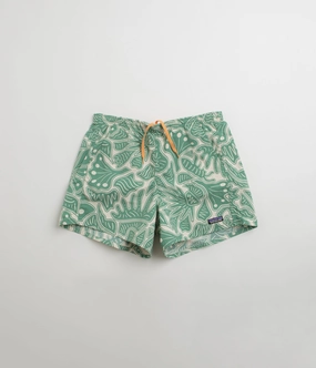 plus-size choice Patagonia Womens Baggies 5" Shorts - Bees and Flowers: Heartleaf Green