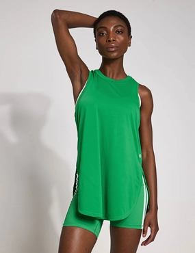 Flexible Sole Laser Cut Edge Detailing Zela Tank Top - Kelly Green
