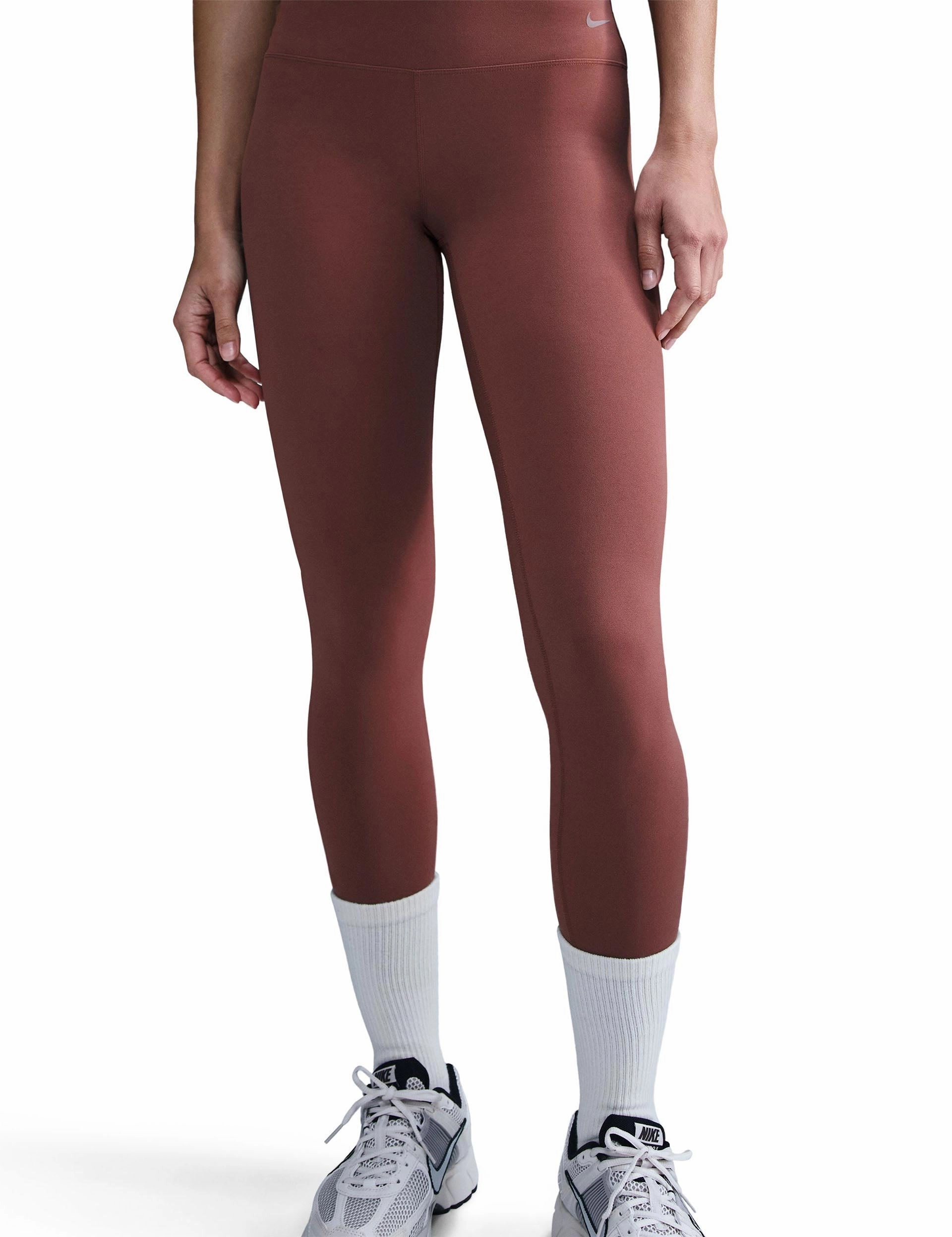 Zenvy High Waisted 7/8 Leggings - Red Sepia/Black Extra Soft Luxury Choice