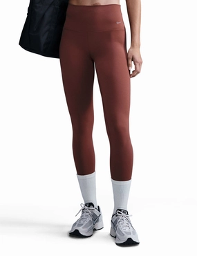 Zenvy High Waisted 7/8 Leggings - Red Sepia/Black Flat Seams