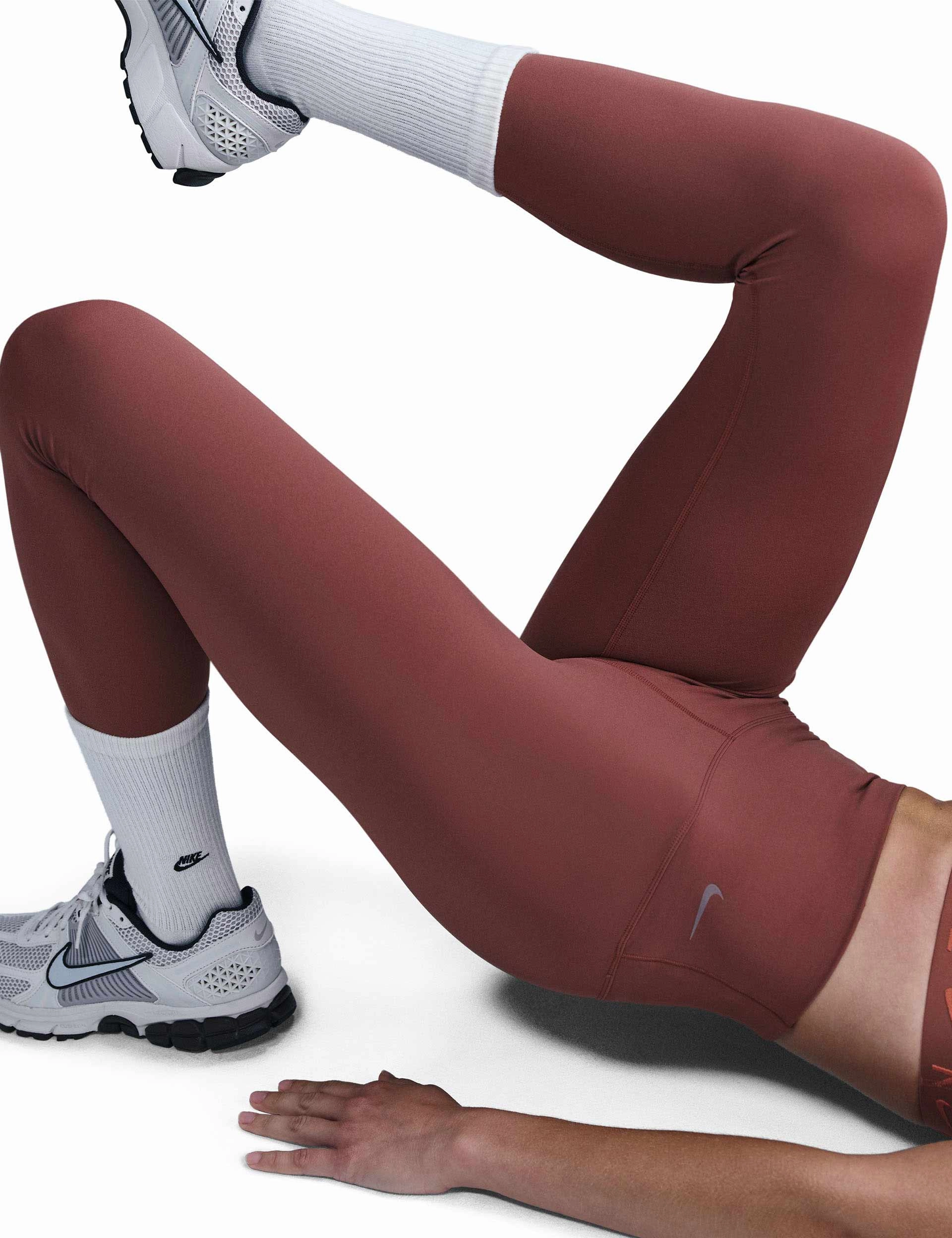 Wrinkle Resistant Luxury Choice Sculpted Shape Zenvy High Waisted 7/8 Leggings - Red Sepia/Black