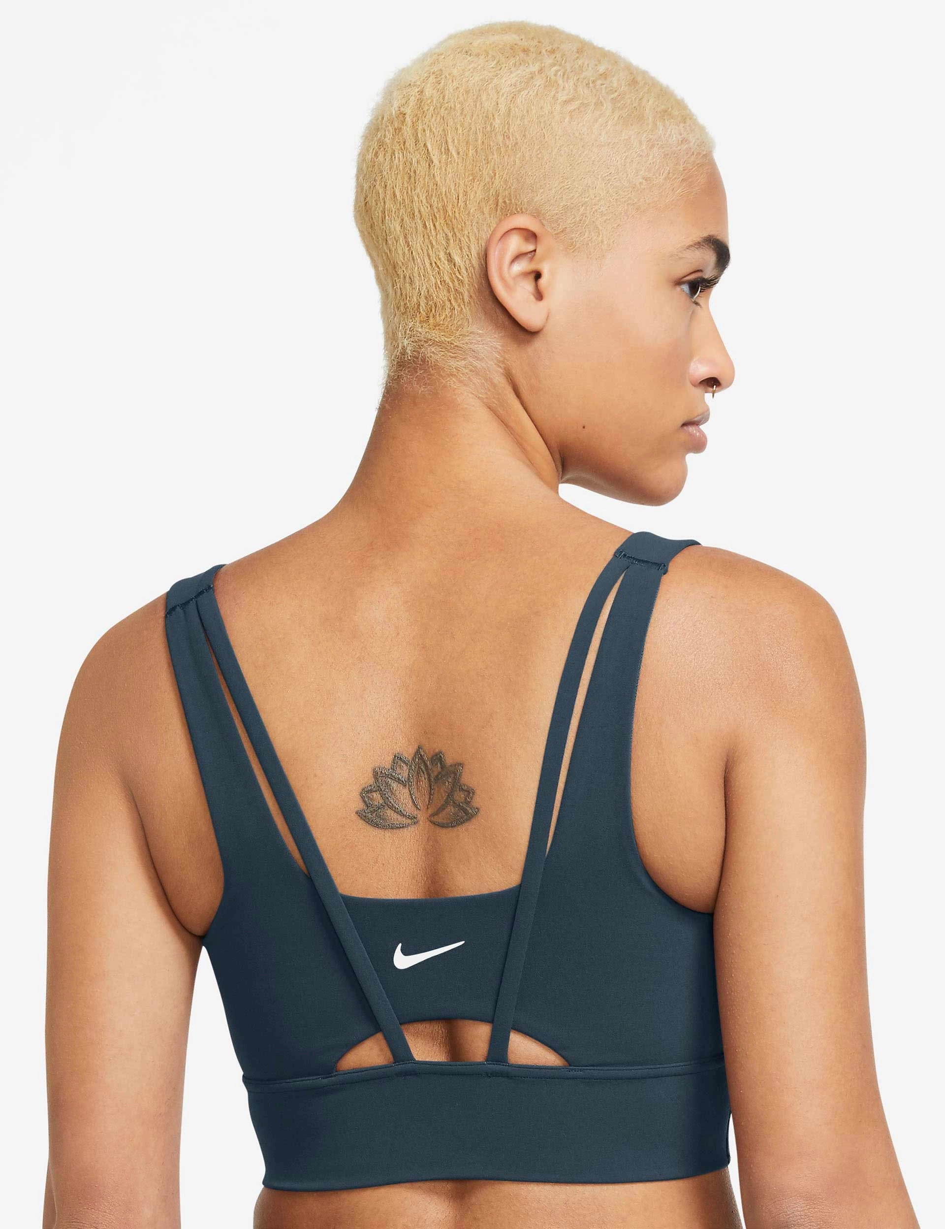 Small seams Fitness Zenvy Longline Bra - Armory Navy/White