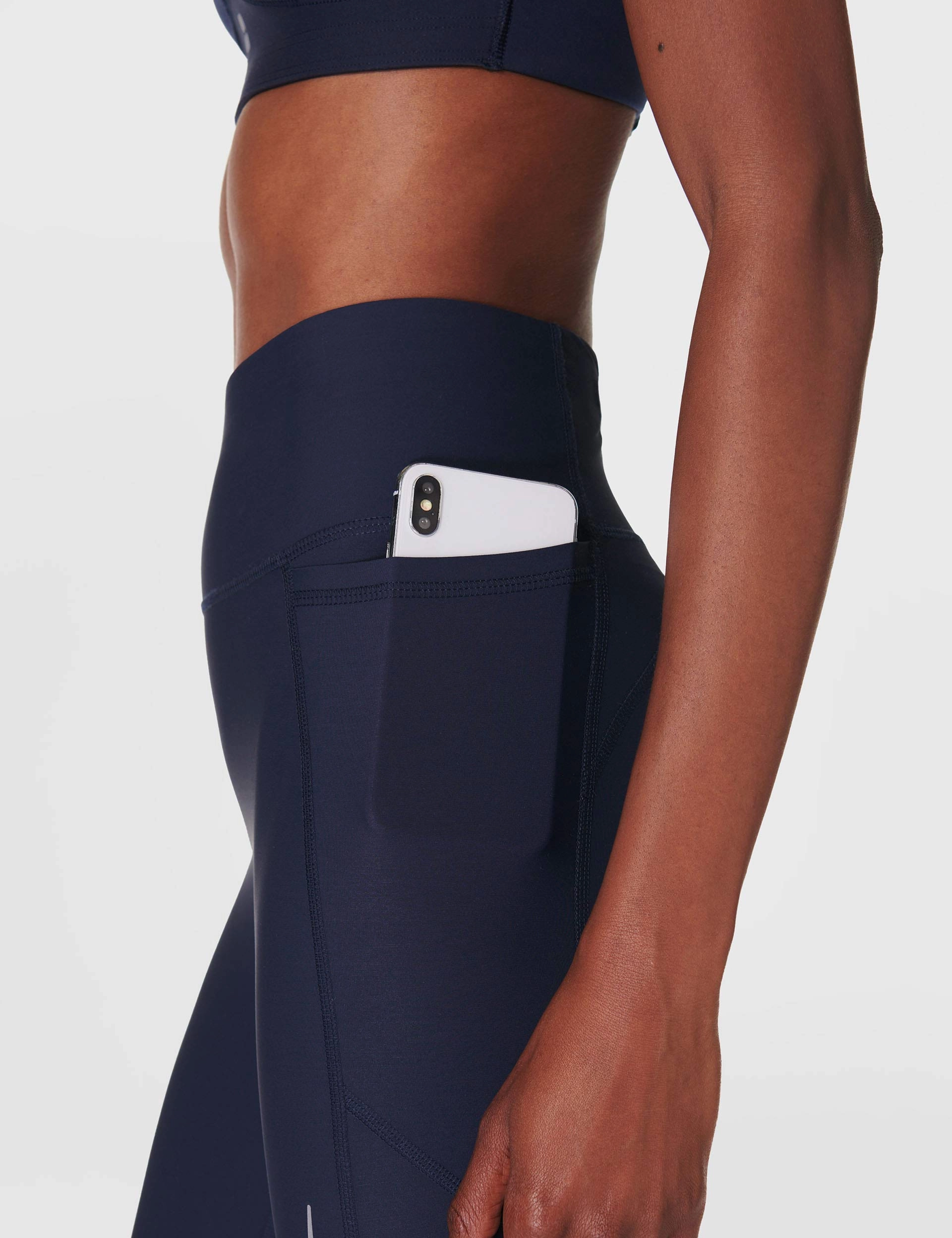Pocket Design Work Commute Mesh Panel Zero Gravity 7/8 Illuminate Running Tight - Navy Blue