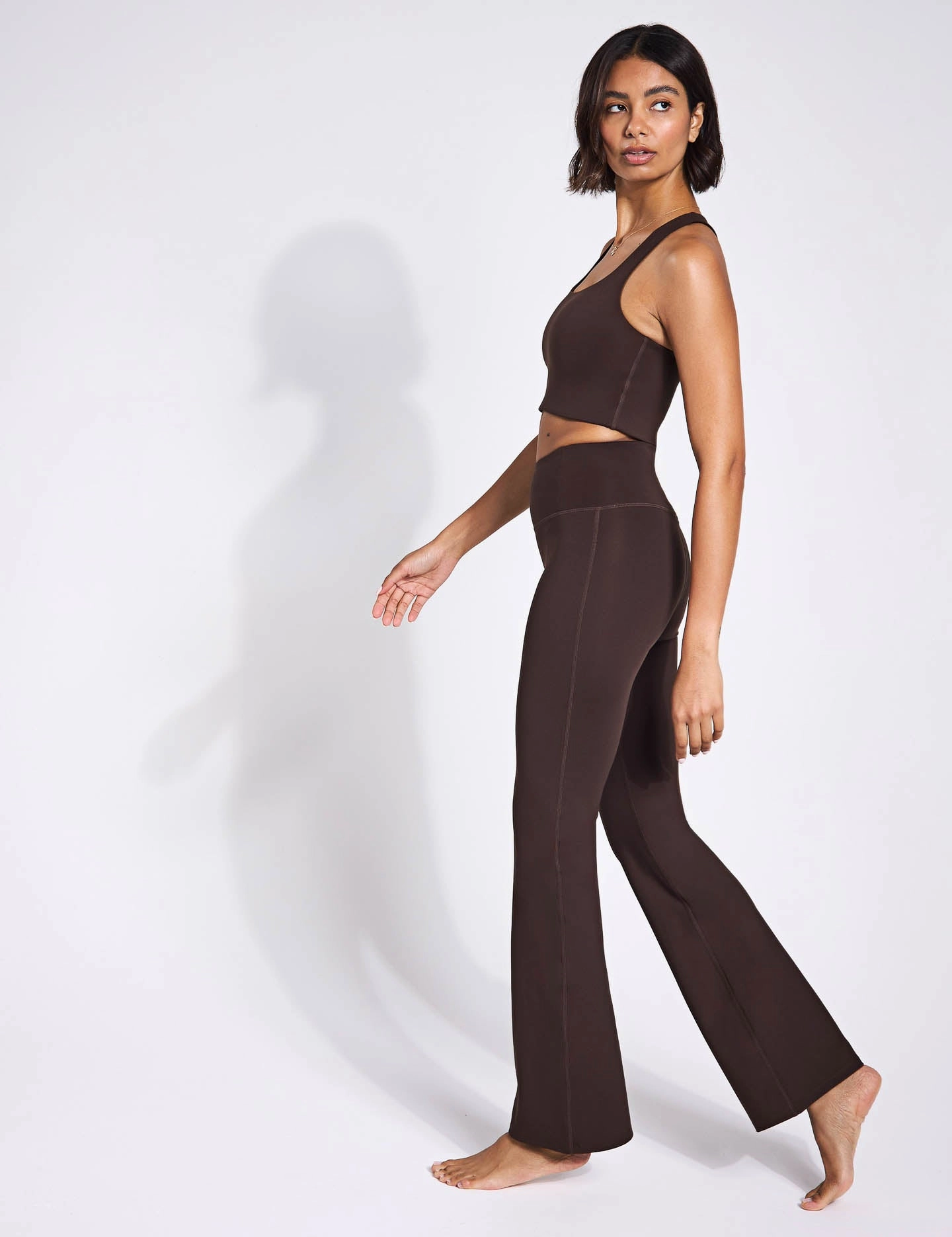 Compressive Flare Legging - Cocoa Bean Minimal Design