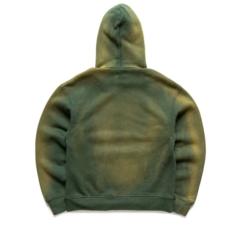Alchemist Fringe Hoodie - Moss Metallic look Floral Motif