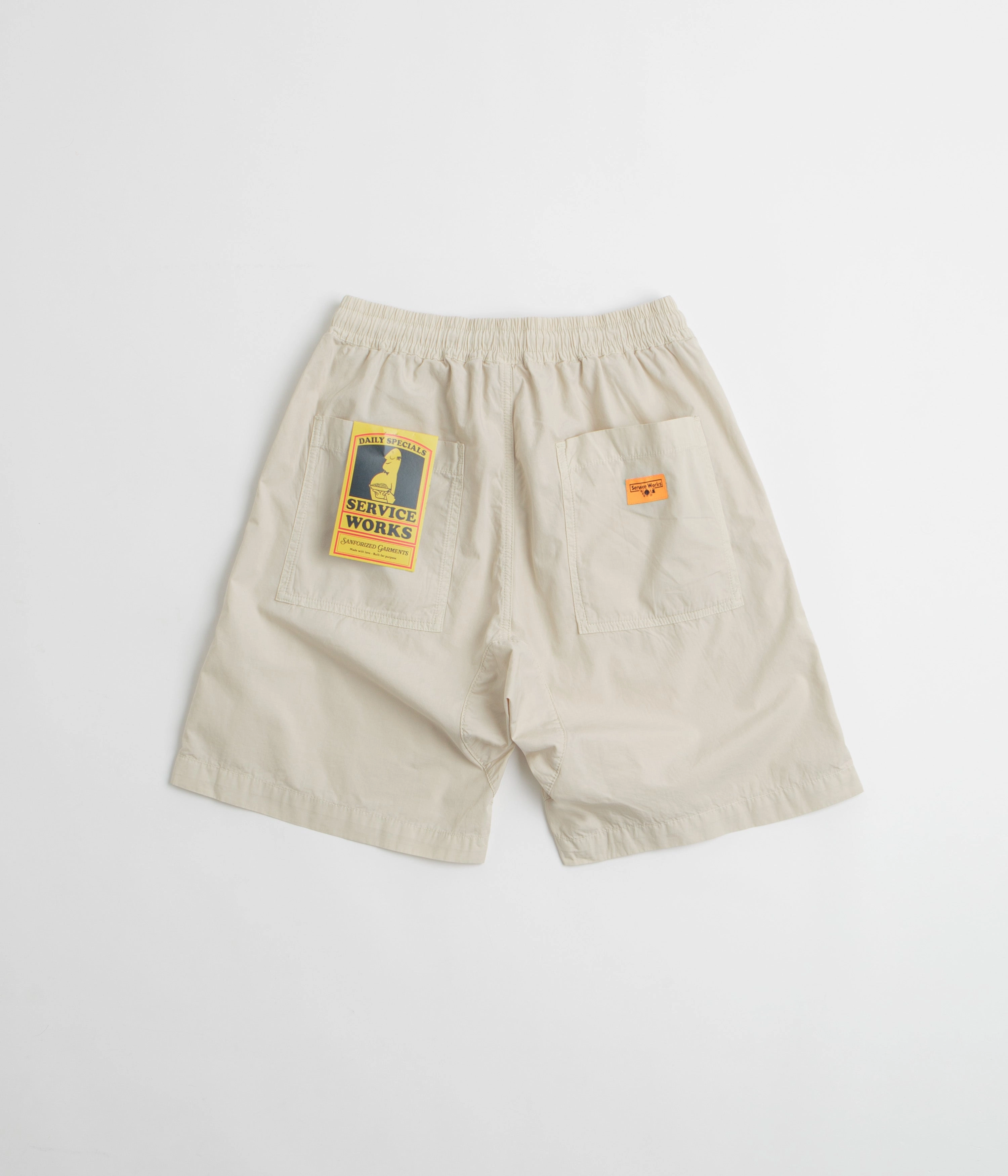 teenagers Summer Wear Service Works Poplin Chef Shorts - White Oak