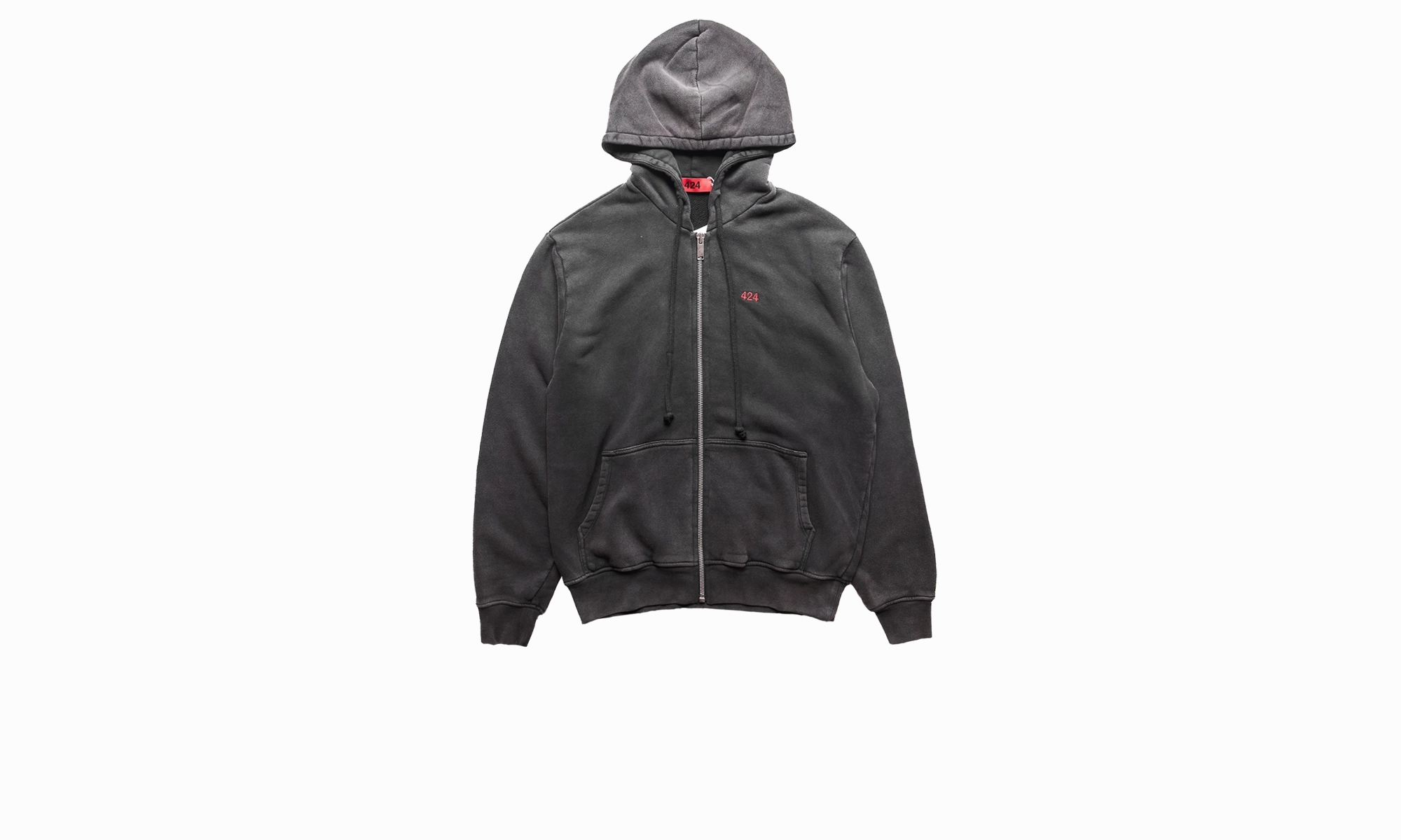 Zip-Up French Terry Hoodie "Black"