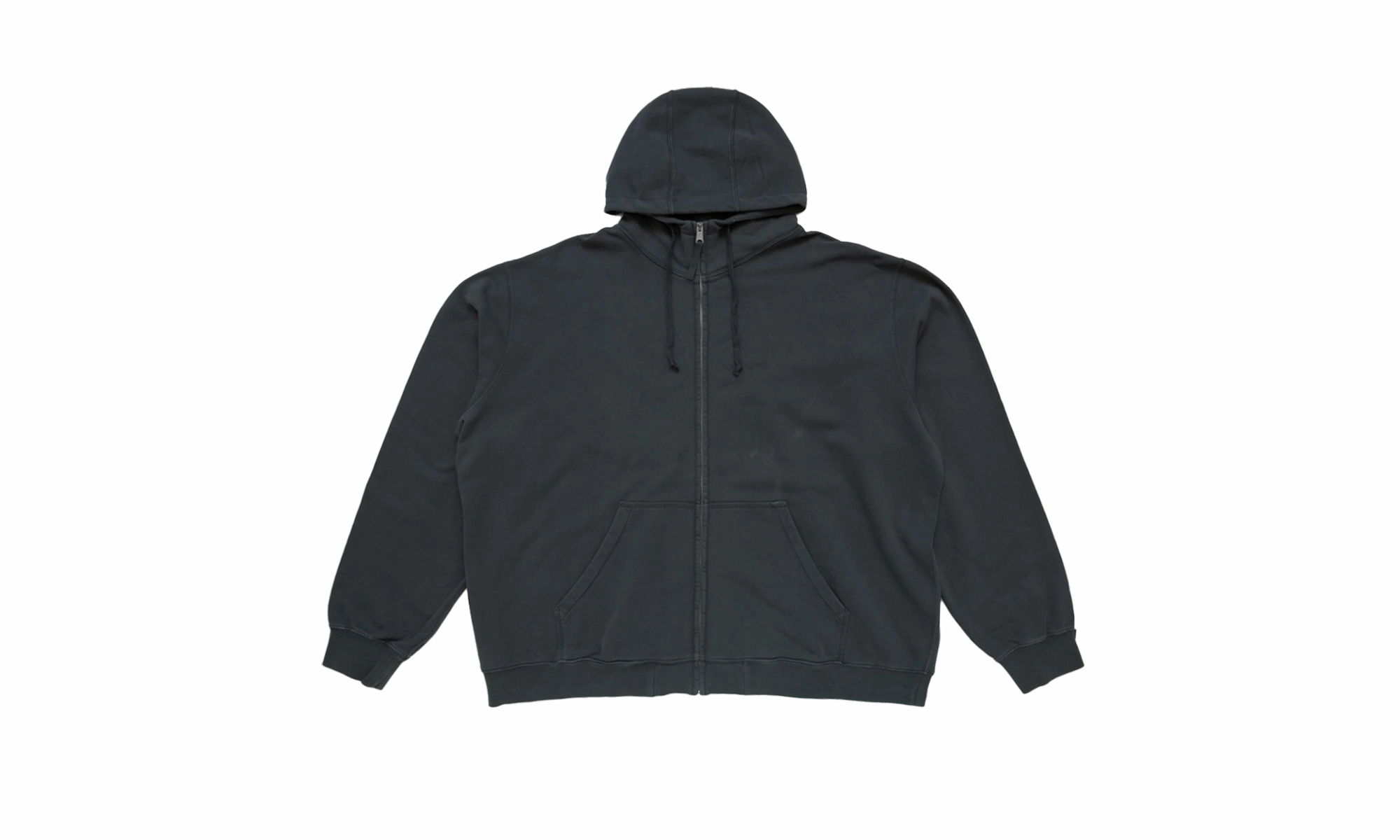 Zip Up Hoodie With Logo In Back "Black"